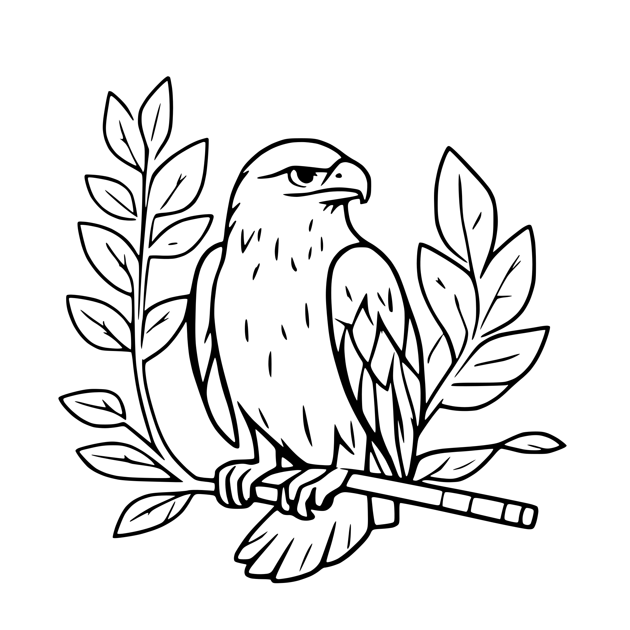 AI-generated SVG of a eagle clutching arrows and olive branch