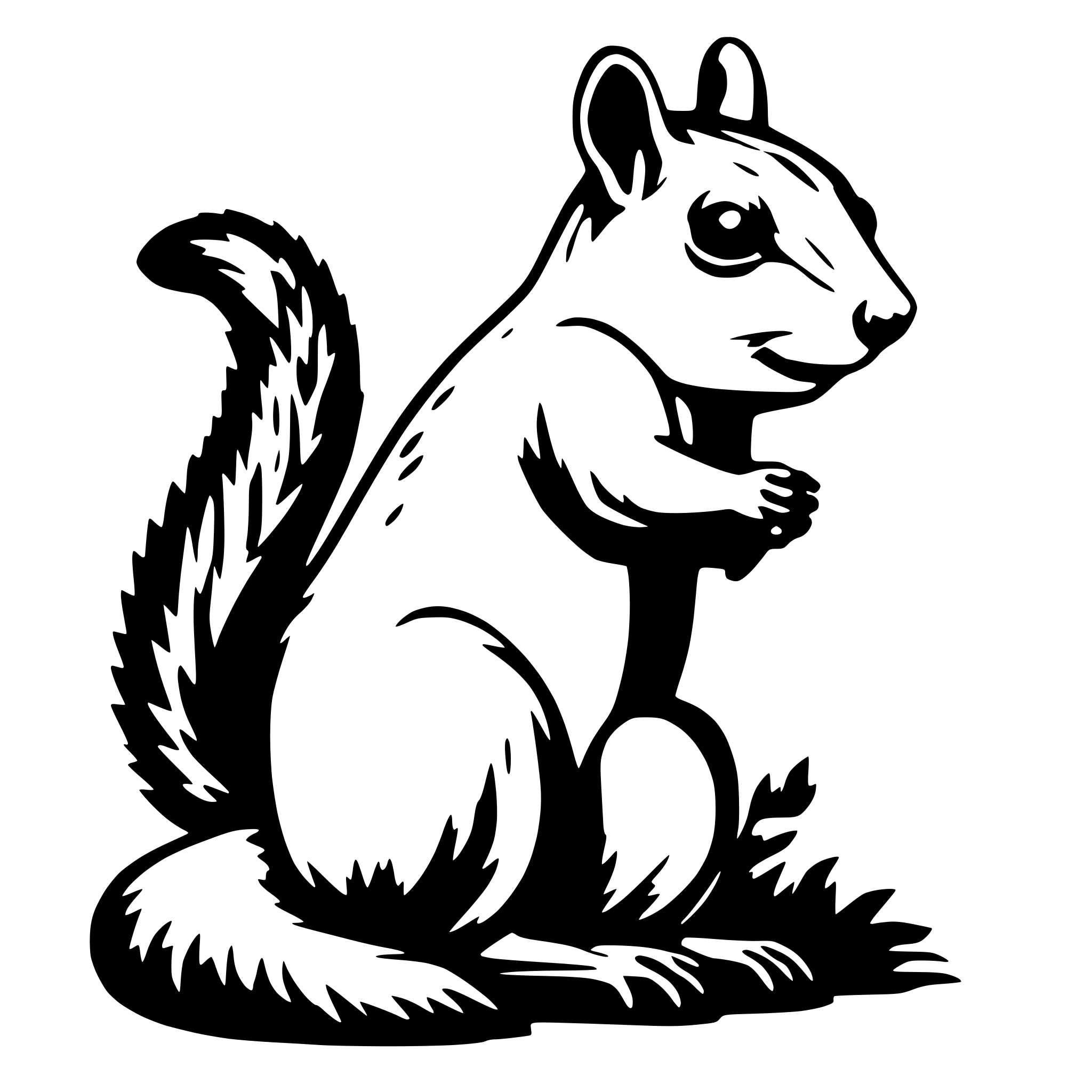 AI-generated SVG of 'Create me a vector of a squirrel, something simple and objective'