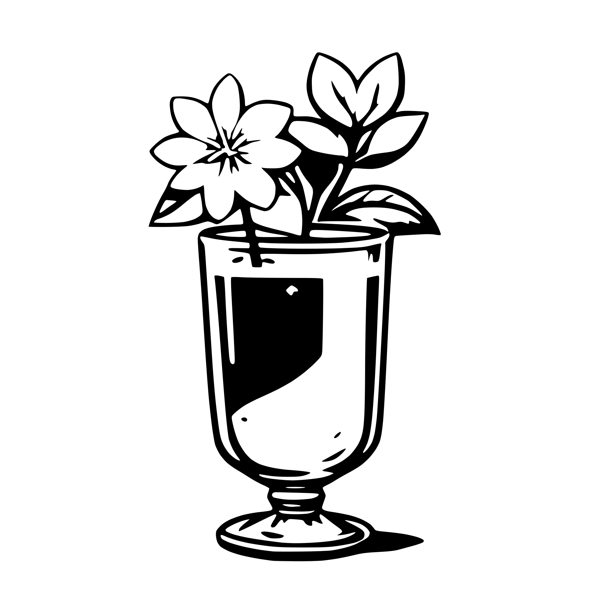 AI-generated SVG of a a glass of coffee with a jasmine flower from behind, minimalist and flat design AI-generated SVG of a a glass of coffee with a jasmine flower from behind, minimalist and flat design