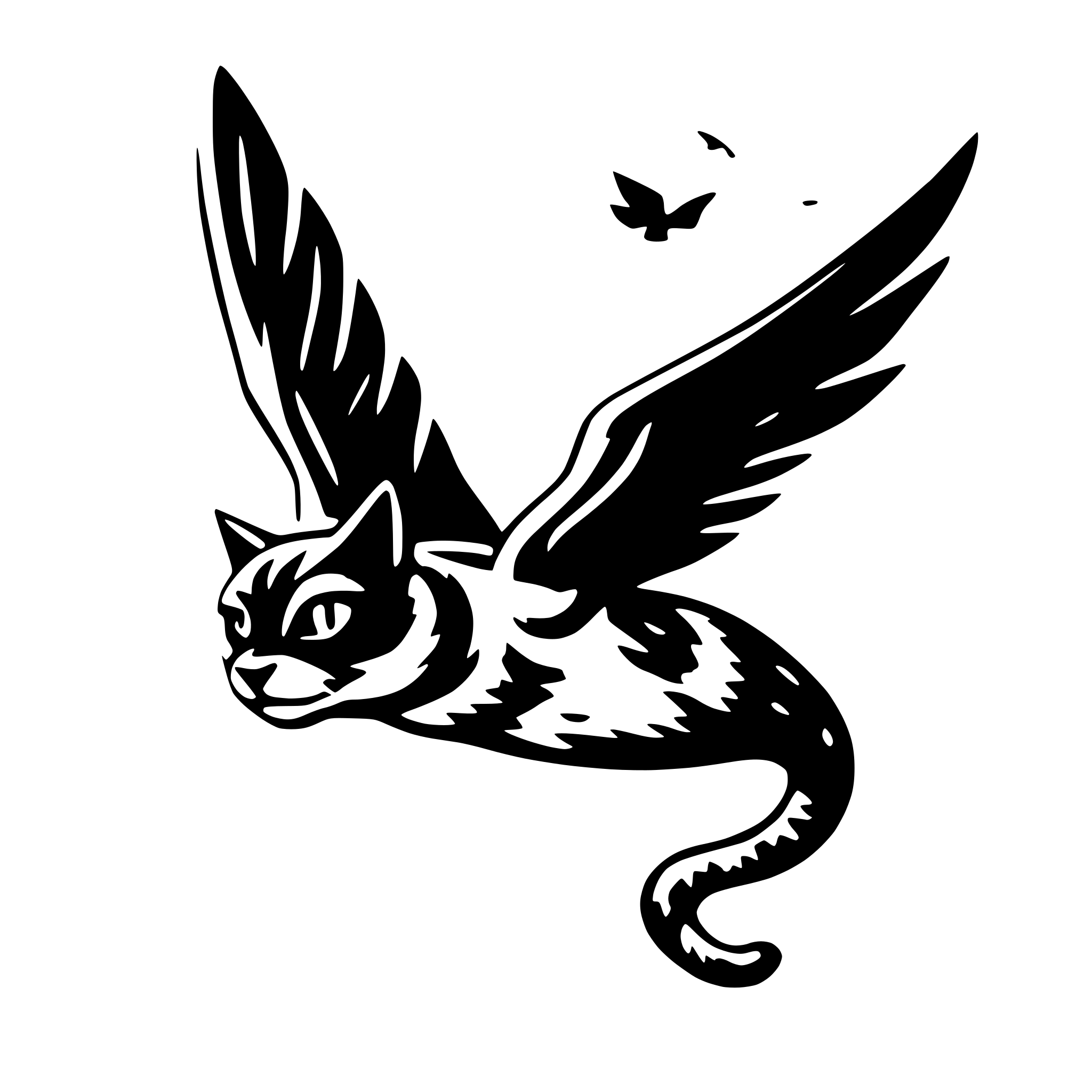 AI-generated SVG of 'flying cat'