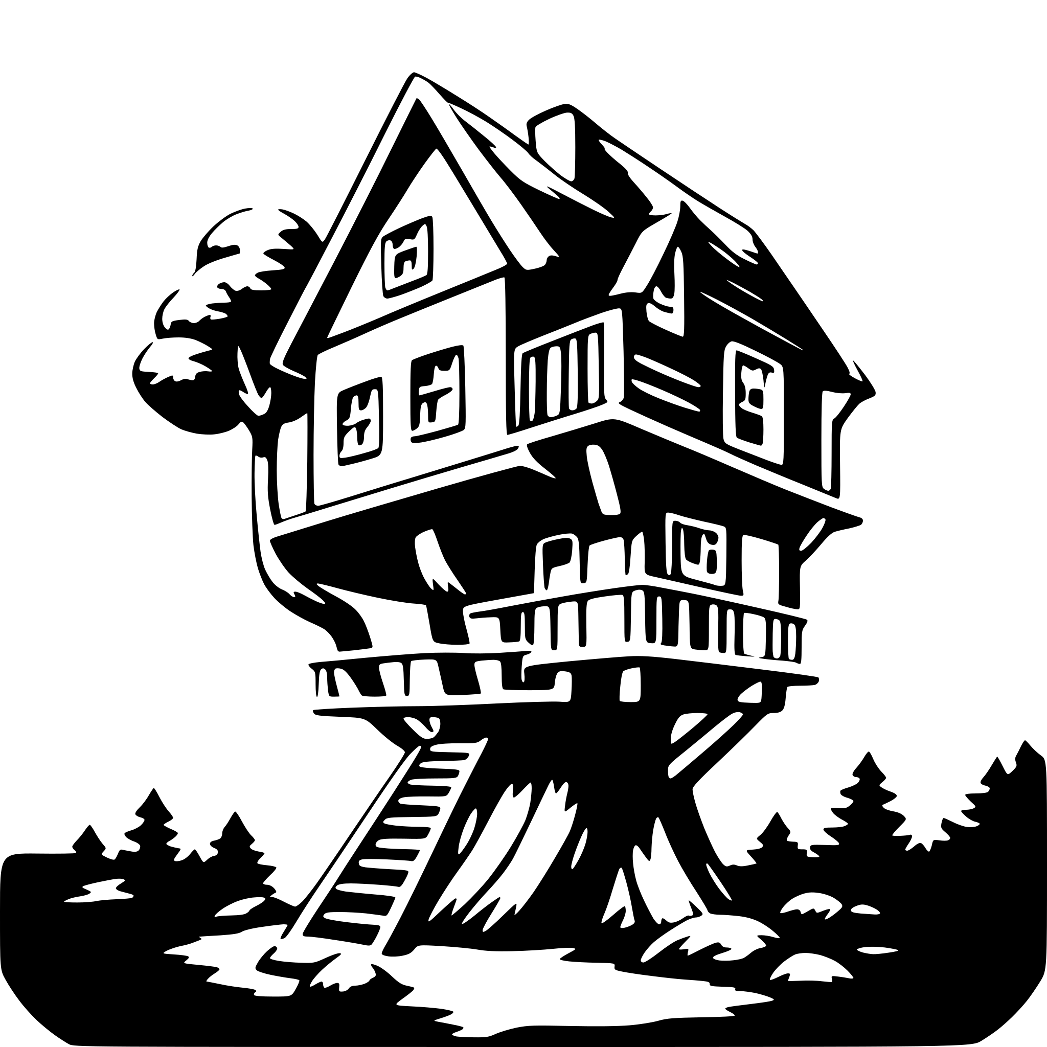 AI-generated SVG of 'treehouse'