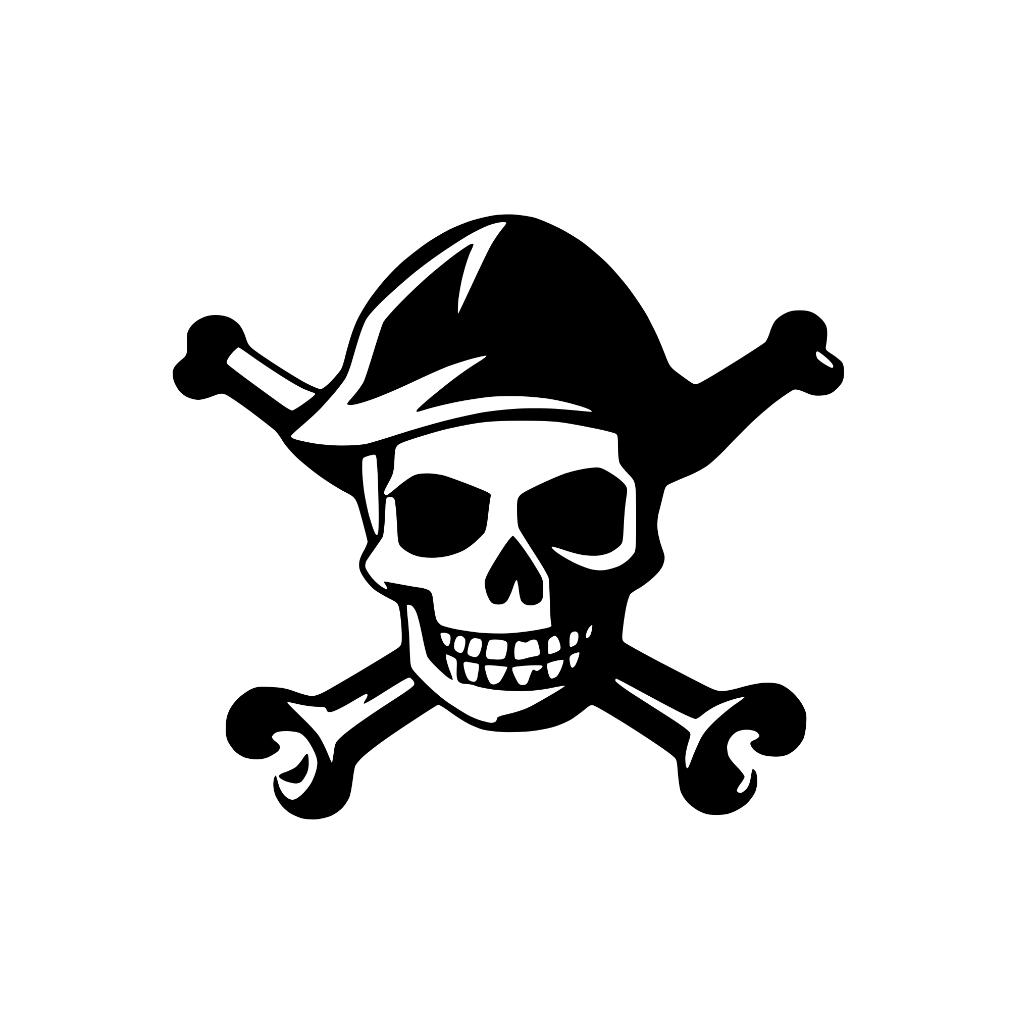 AI-generated SVG of a pirate skull with crossed bones