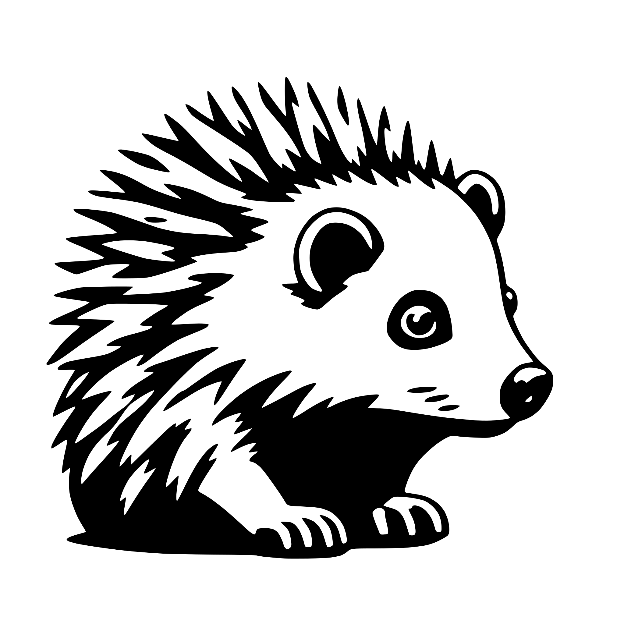 AI-generated SVG of a porcupine