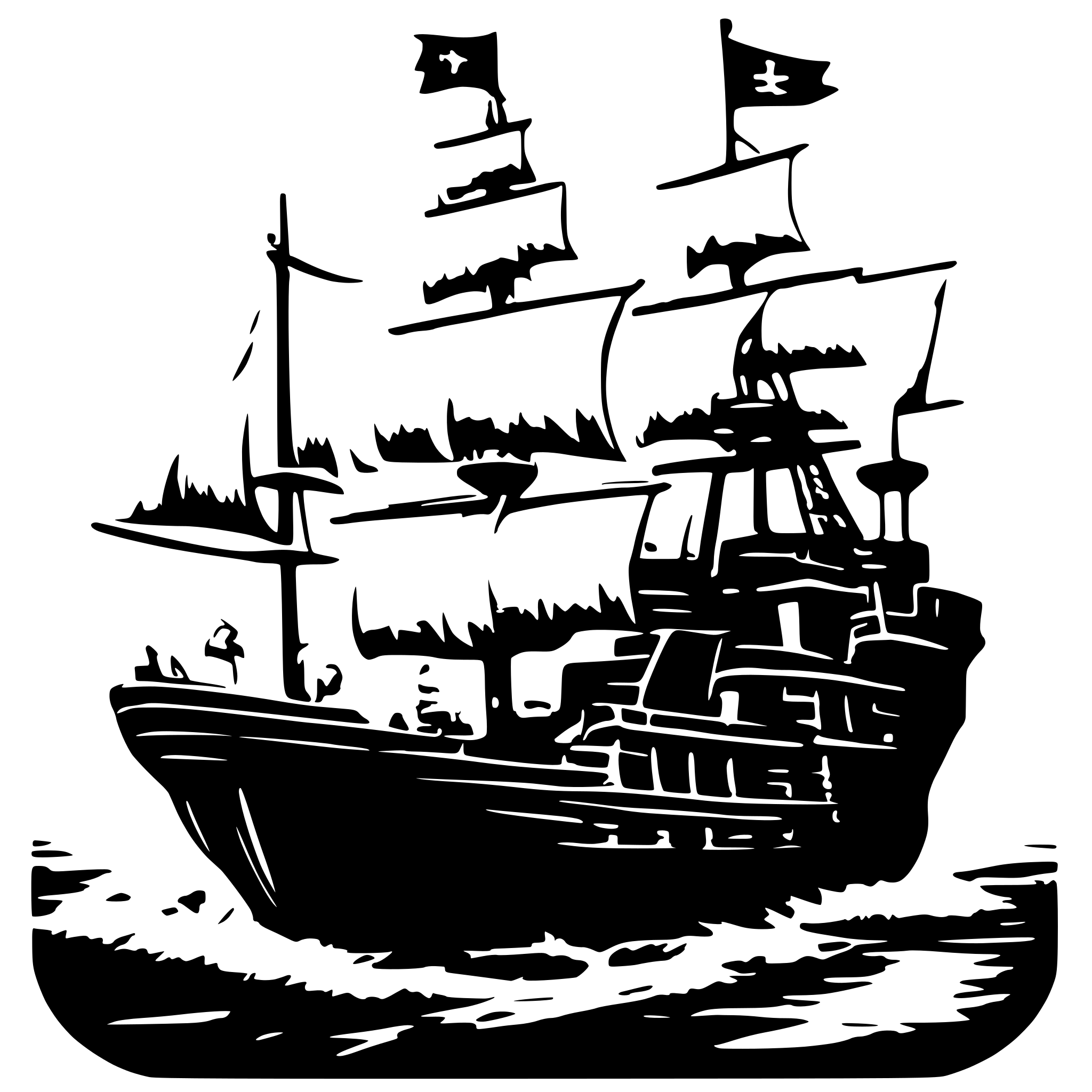 AI-generated SVG of a pirate ship