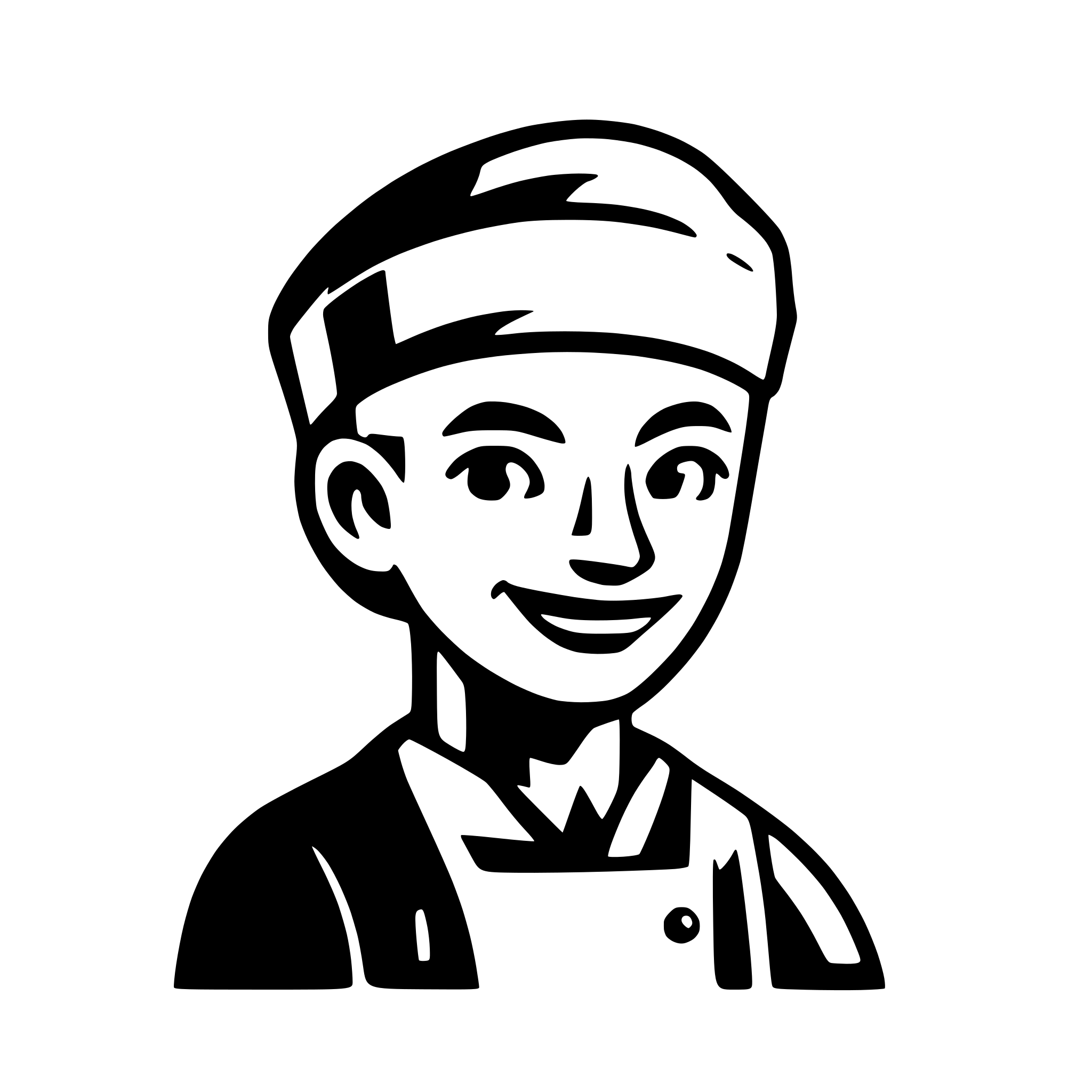 AI-generated SVG of a French Artisan Baker Icon, small simple. Old guy with french head vector drawing, bread