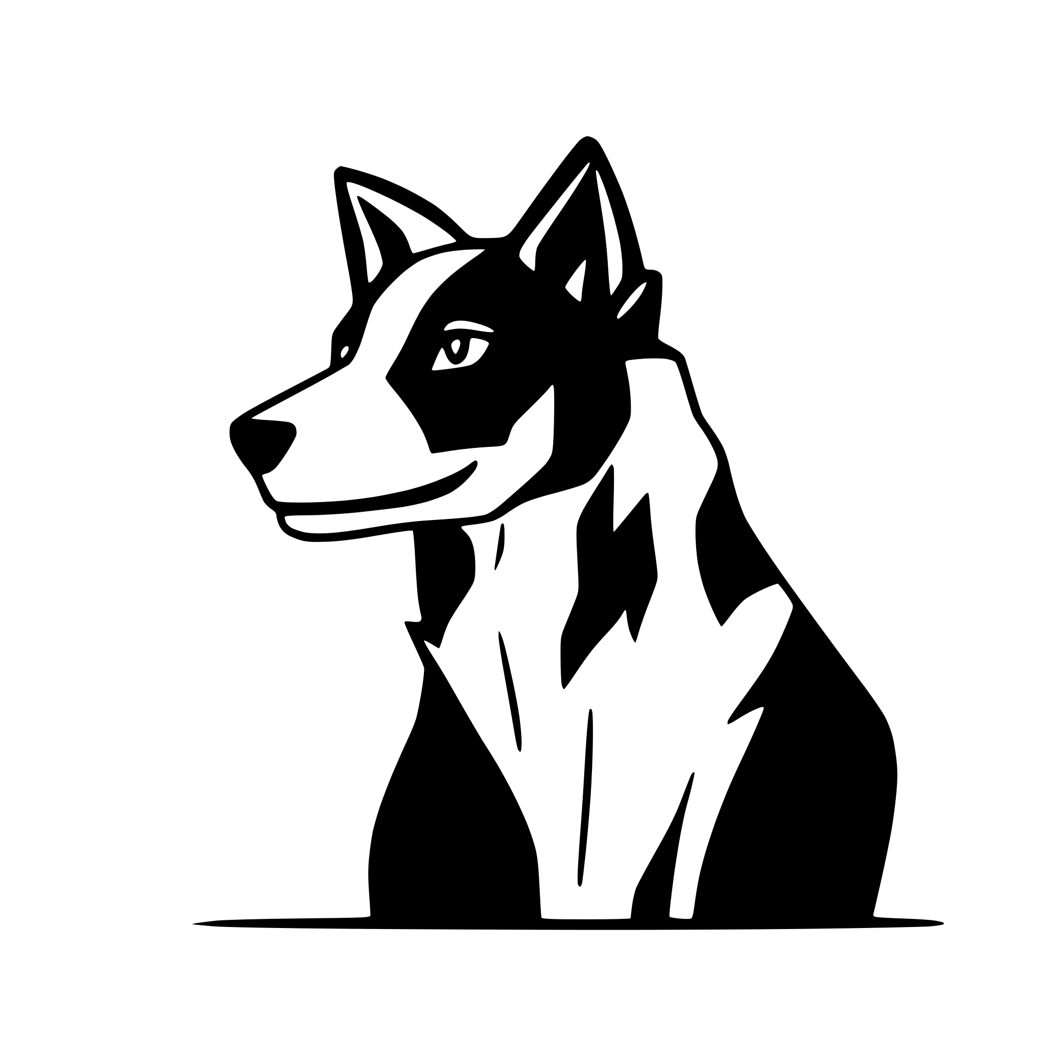 AI-generated SVG of a flat border collie simple