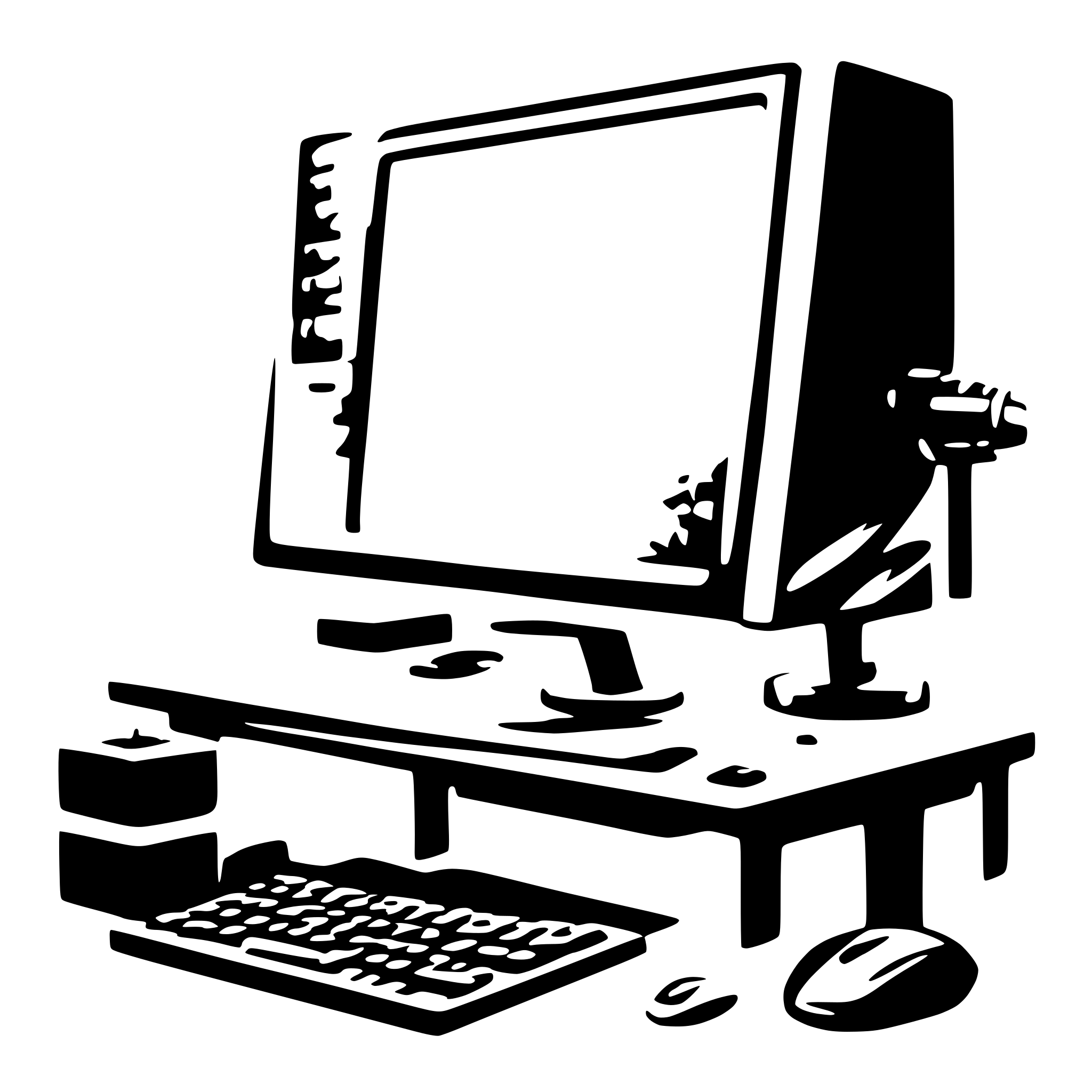 AI-generated SVG of a A dual-monitor desktop setup with a keyboard and mouse. AI-generated SVG of a A dual-monitor desktop setup with a keyboard and mouse.