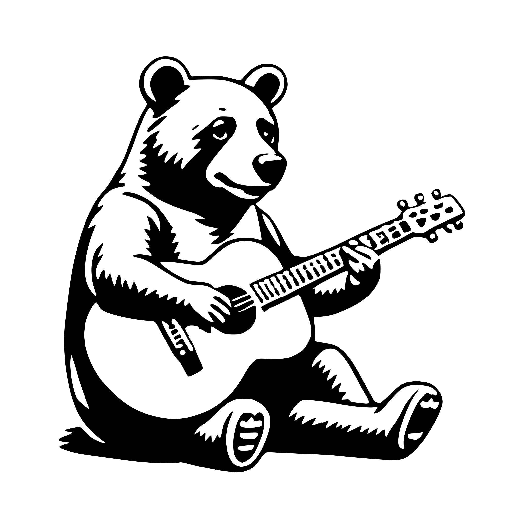 AI-generated SVG of a bear playing guitar