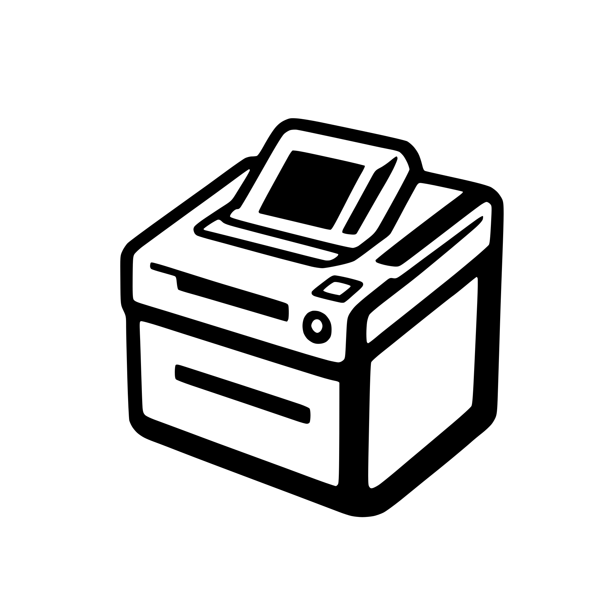 AI-generated SVG of 'printer ejecting paper'