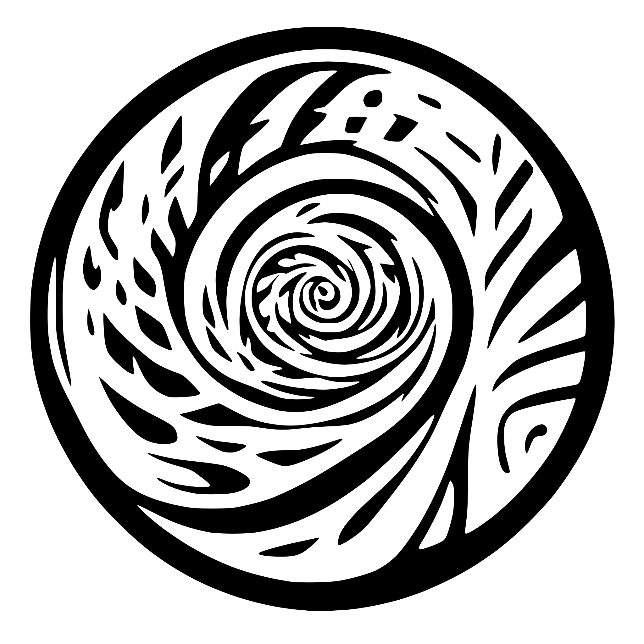 AI-generated SVG of a A swirling magical portal spirals inward to the center, giving the illusion of a dimensional vortex. The form consists of crisp spiral arms rotating clockwise. The entire portal radiates energy and motion, as if it’s pulsing with otherworldly power.