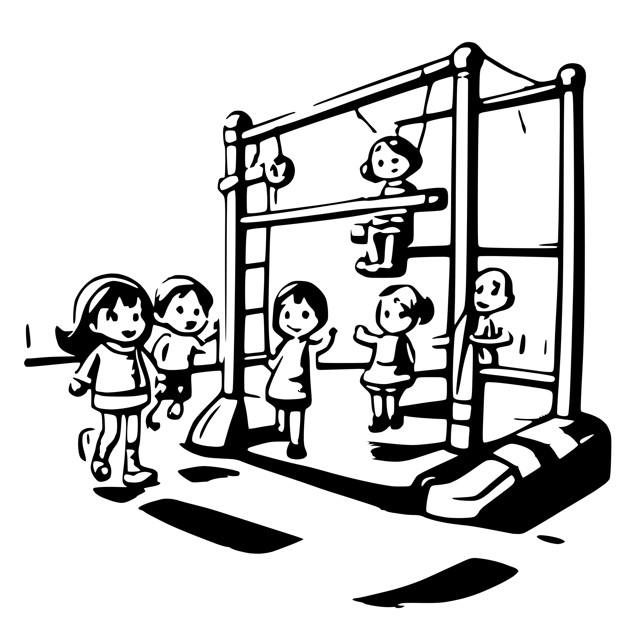 AI-generated SVG of a 10 children playing on a playground