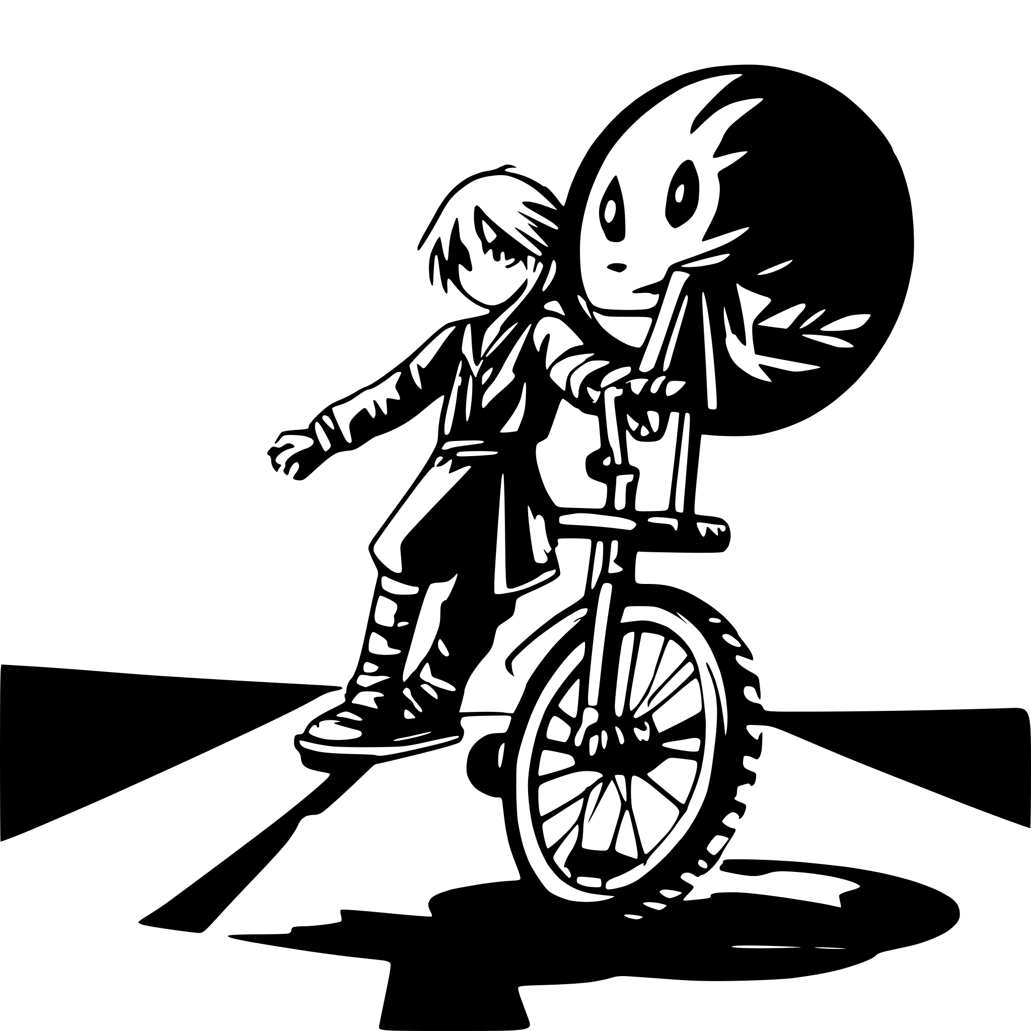 AI-generated SVG of a samurai riding a unicycle