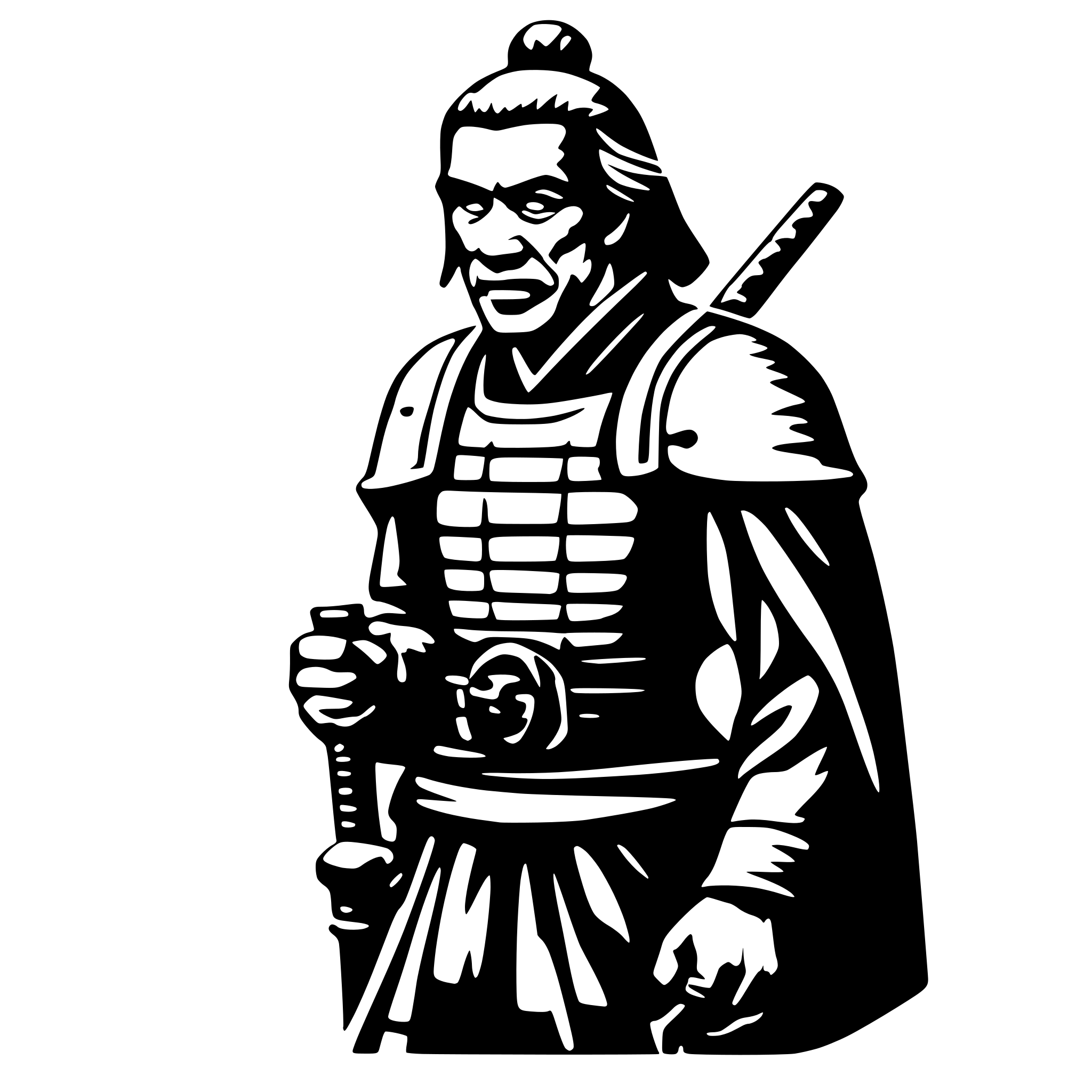 AI-generated SVG of a old samurai
