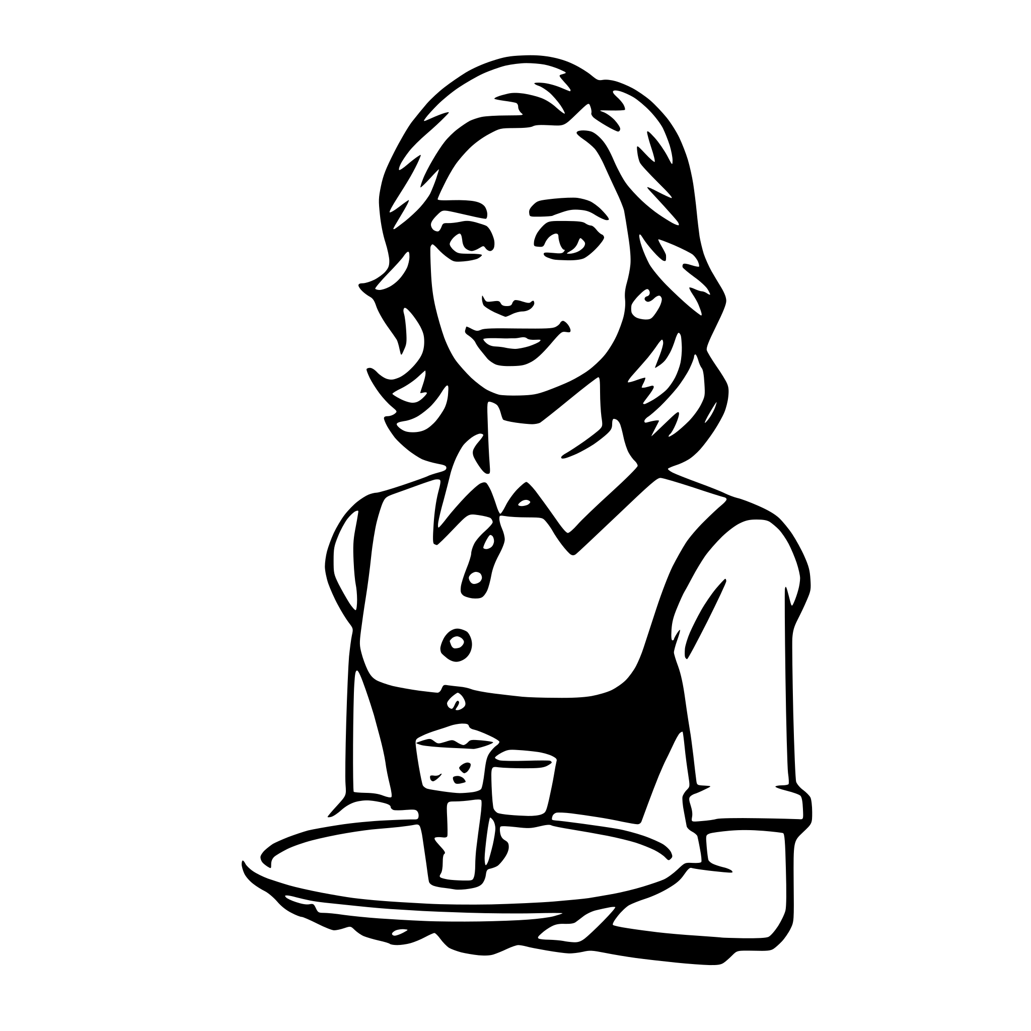 AI-generated SVG of 'waitress'