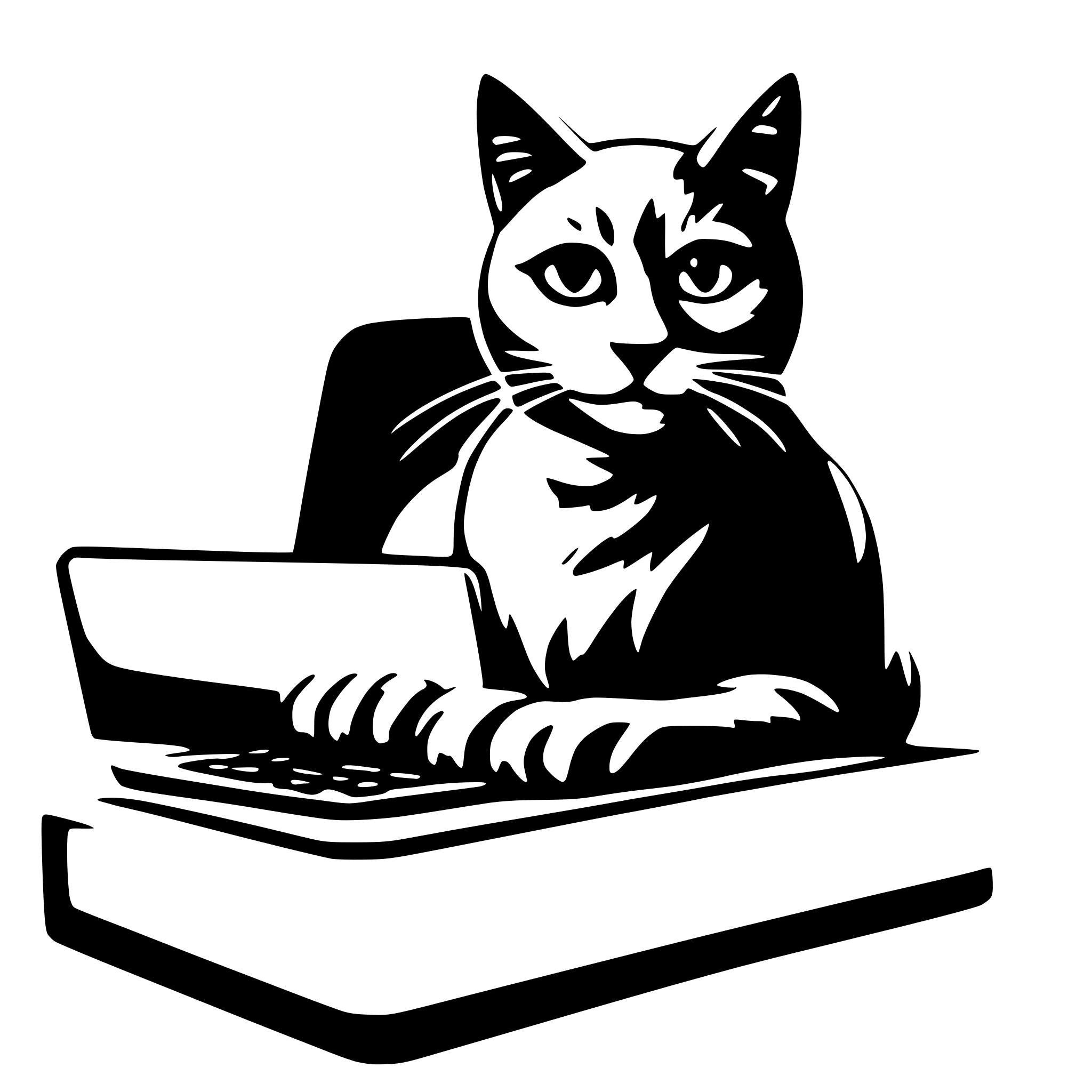 AI-generated SVG of 'cat laptop'