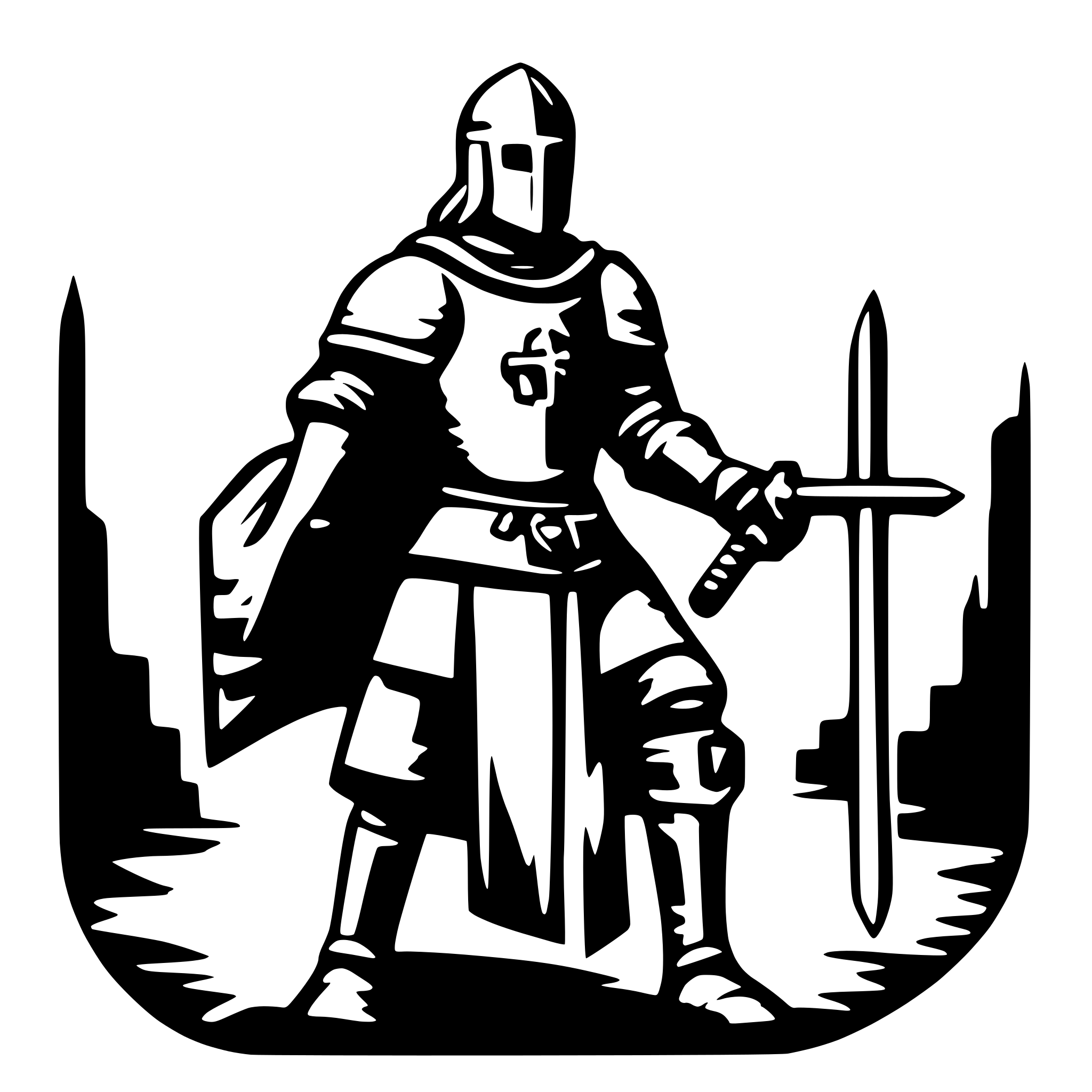 AI-generated SVG of 'Crusader knight'