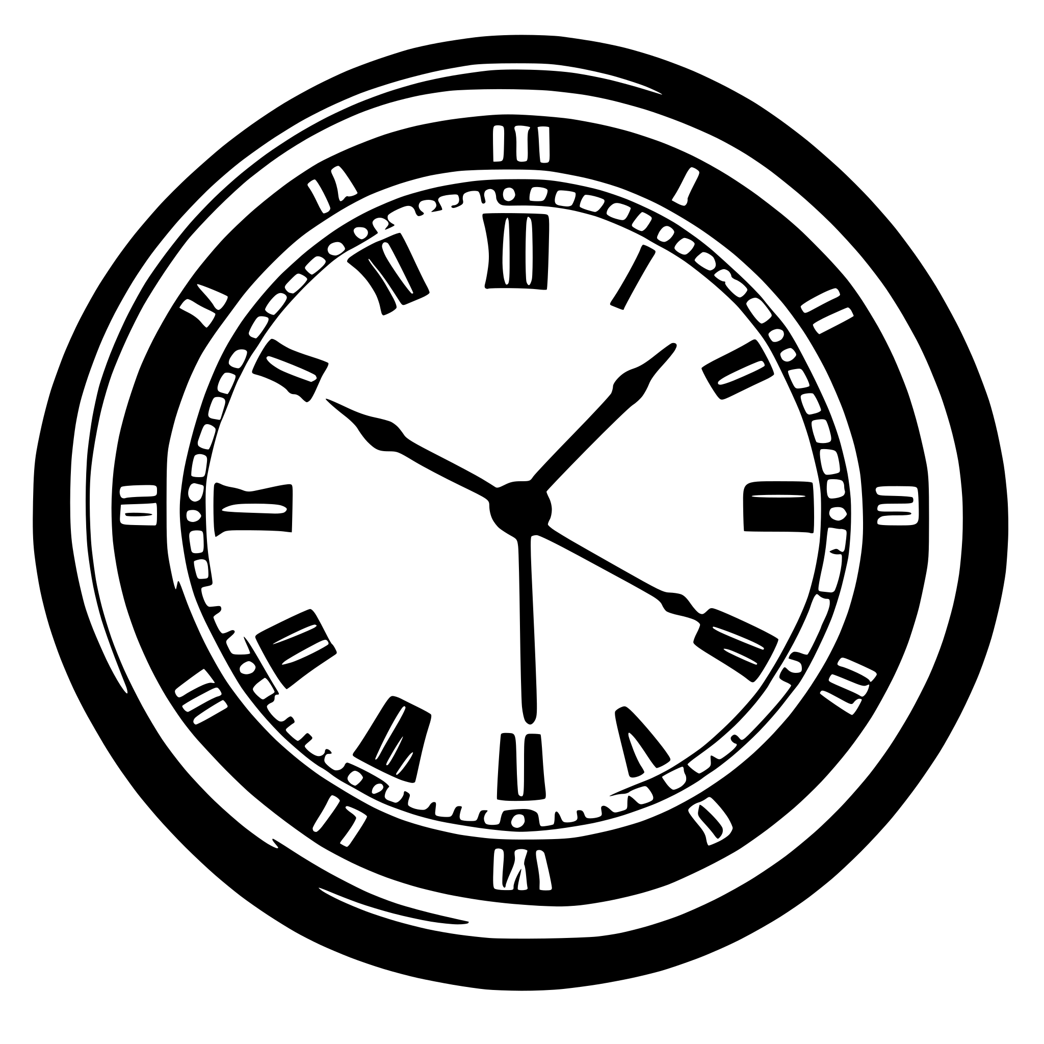 AI-generated SVG of a radium clock face