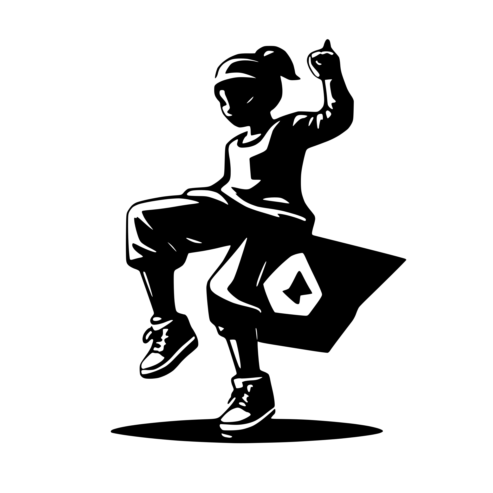 AI-generated SVG of a Hip hop crew dancer logo black simplified