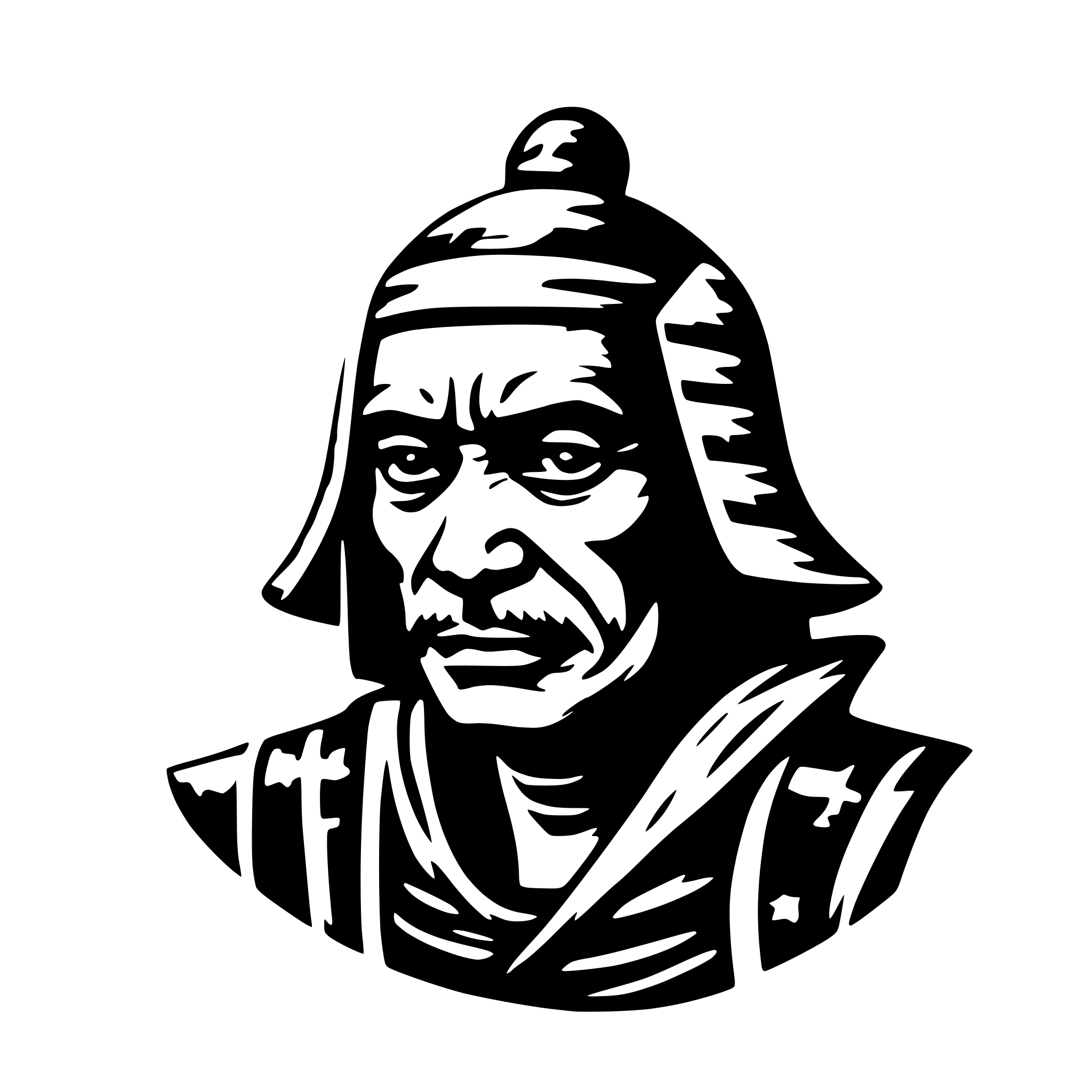 AI-generated SVG of a old samurai