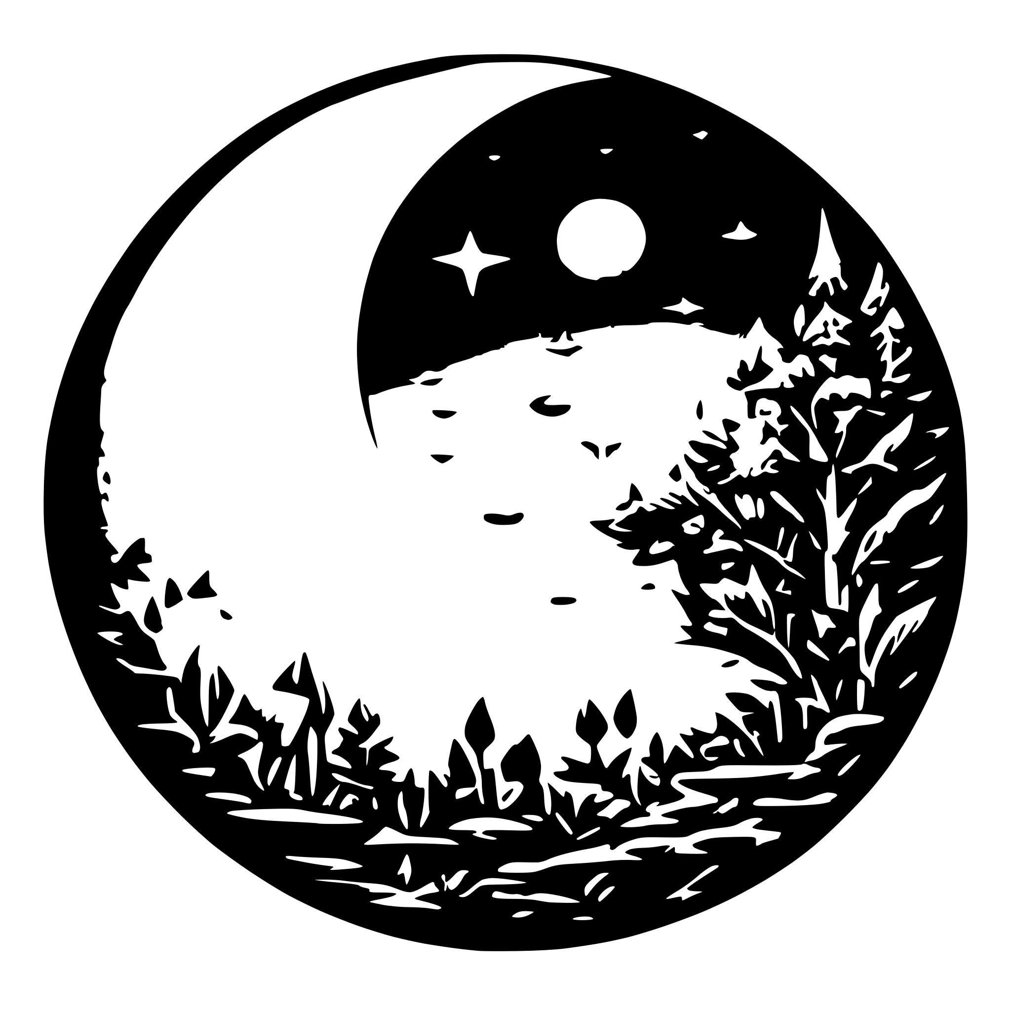 AI-generated SVG of 'moon shapes'