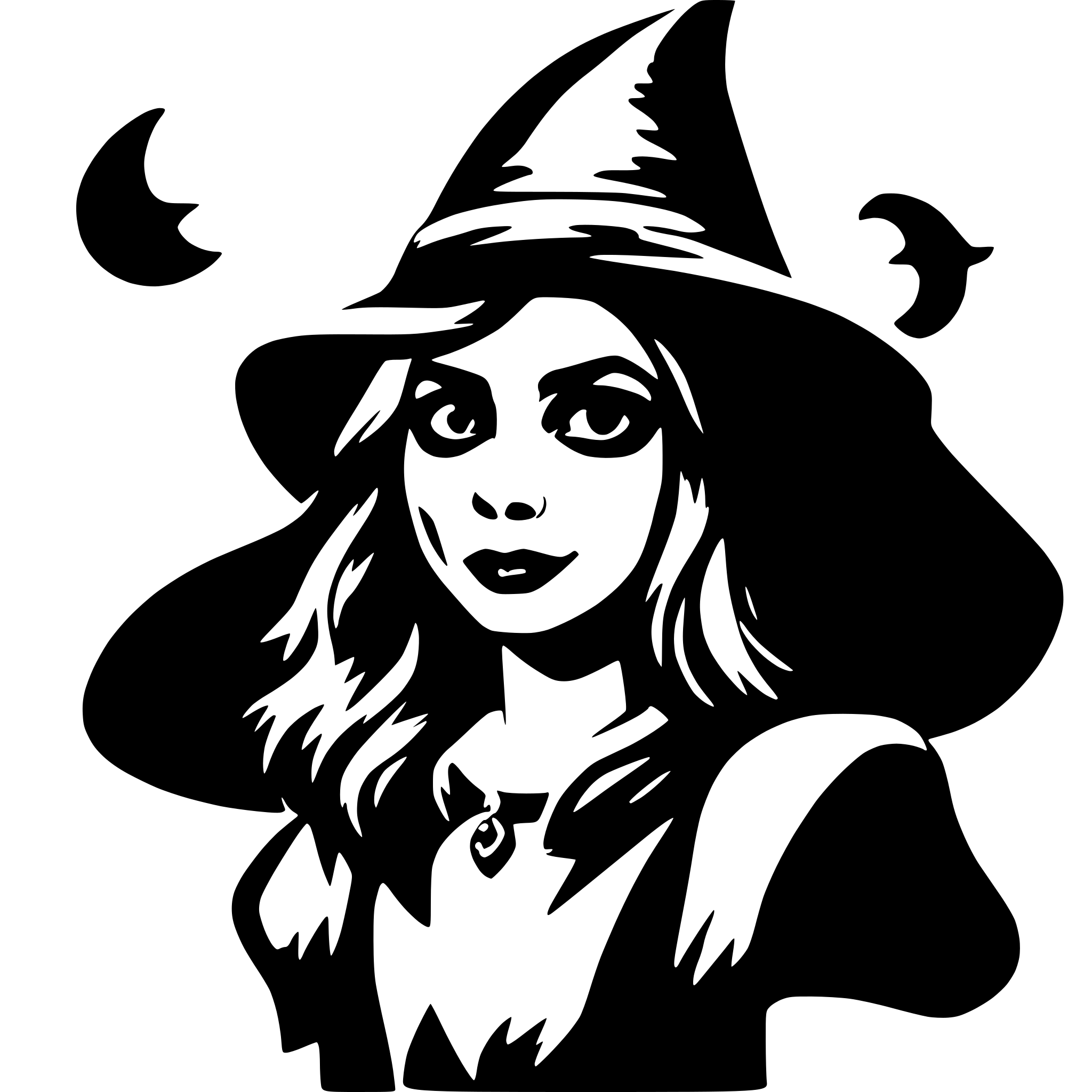 AI-generated SVG of a spooky witch