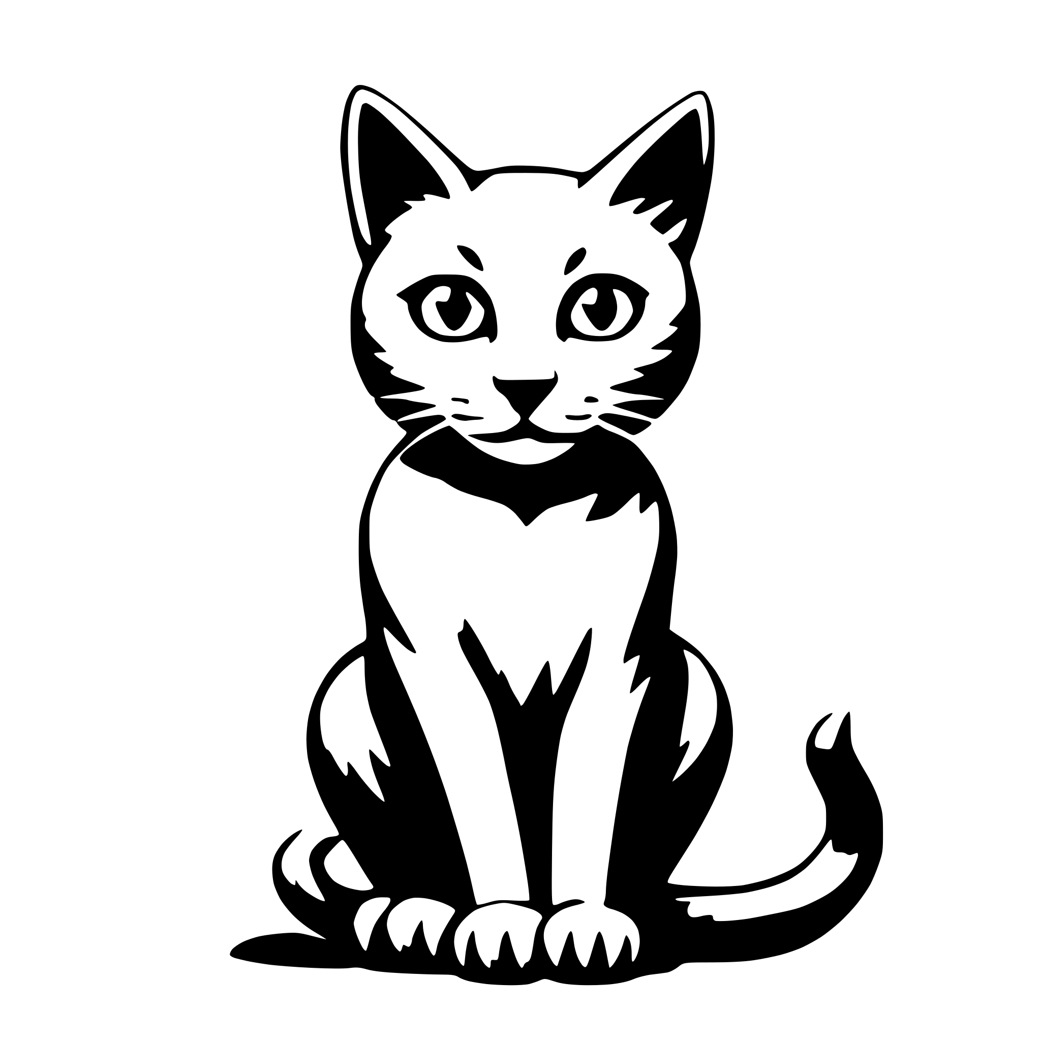 AI-generated SVG of 'Cat sitting front'