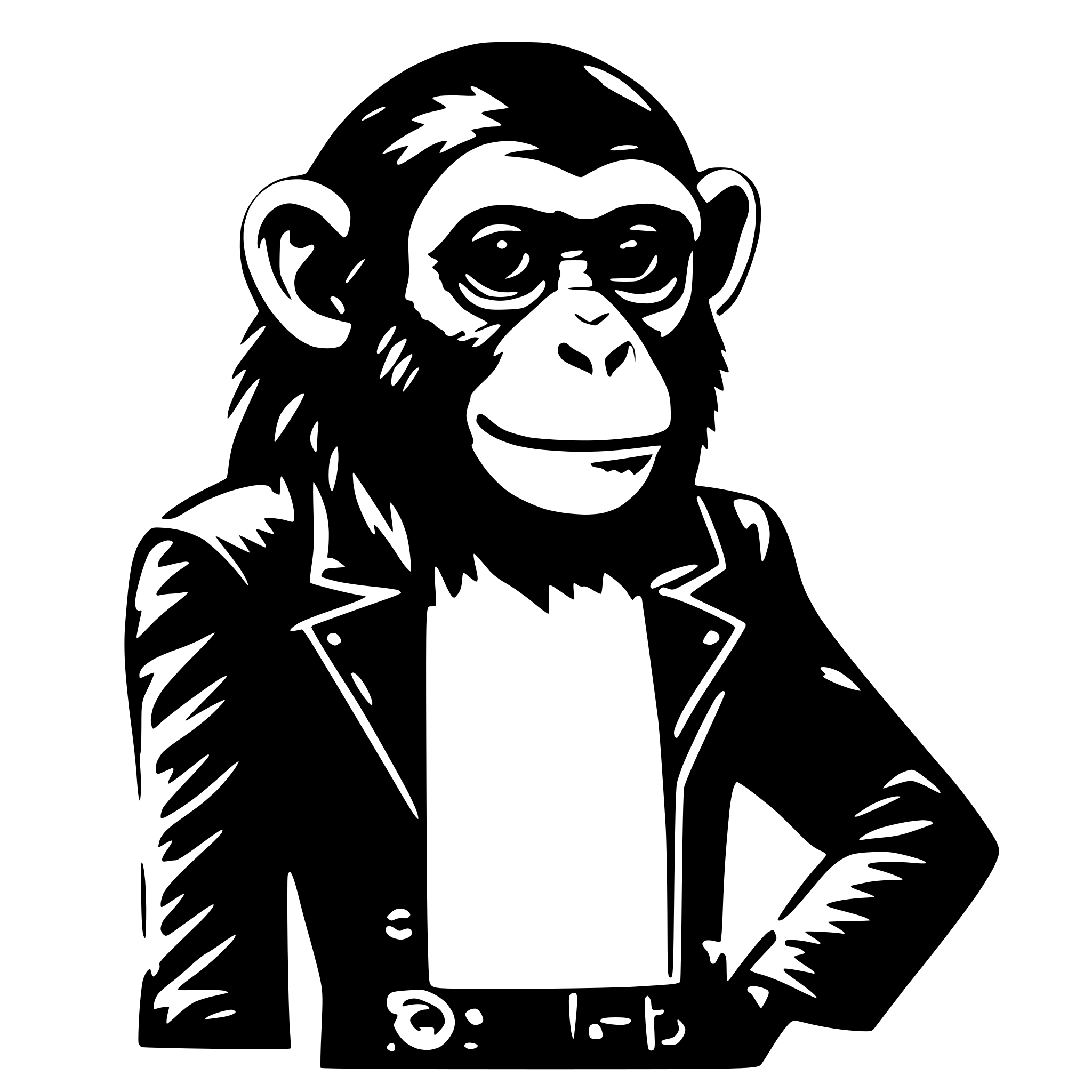 AI-generated SVG of a a monkey at a disco