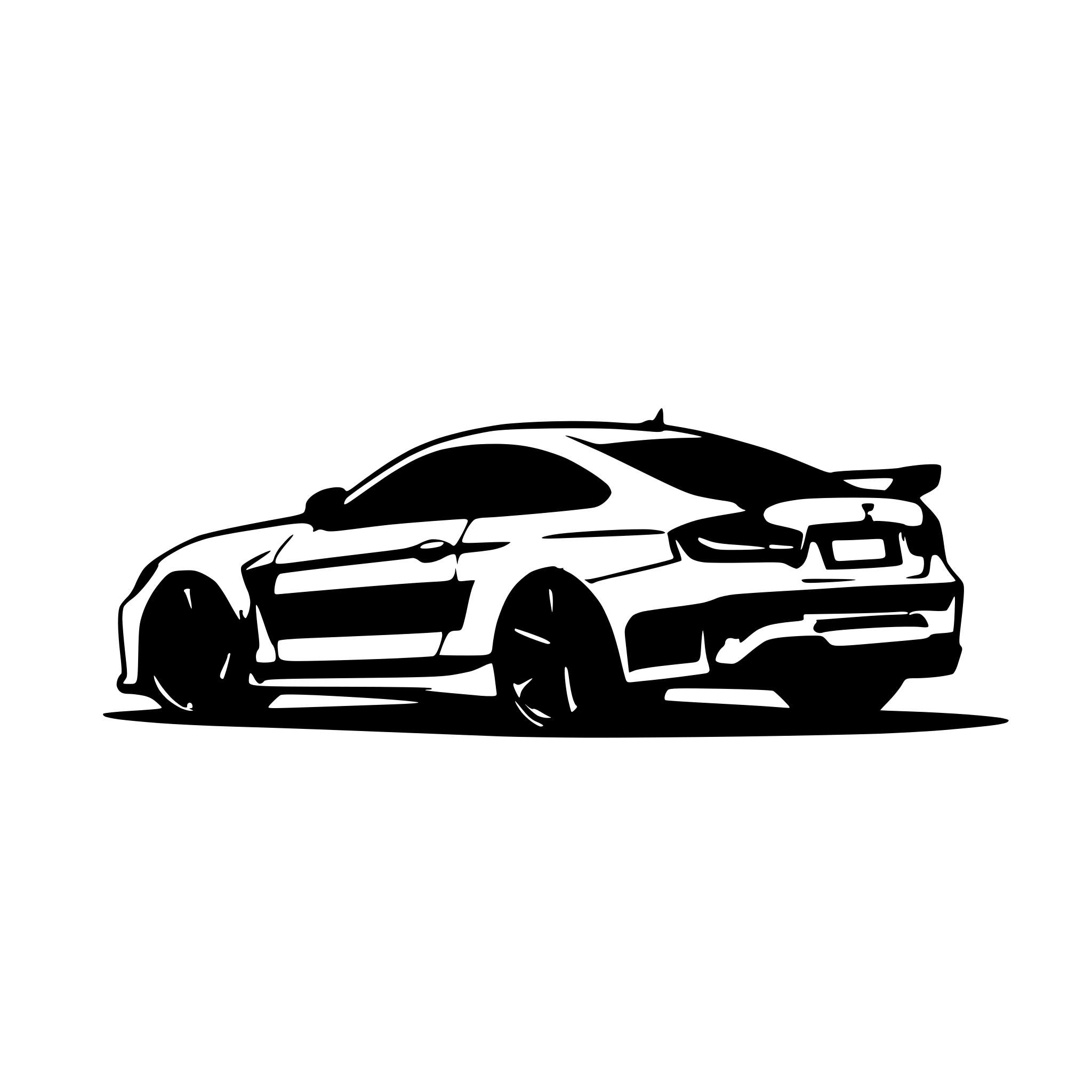 AI-generated SVG of a BMW m4 f82 as a drawing to color in. Without Logos. With bodykit and Spoiler.