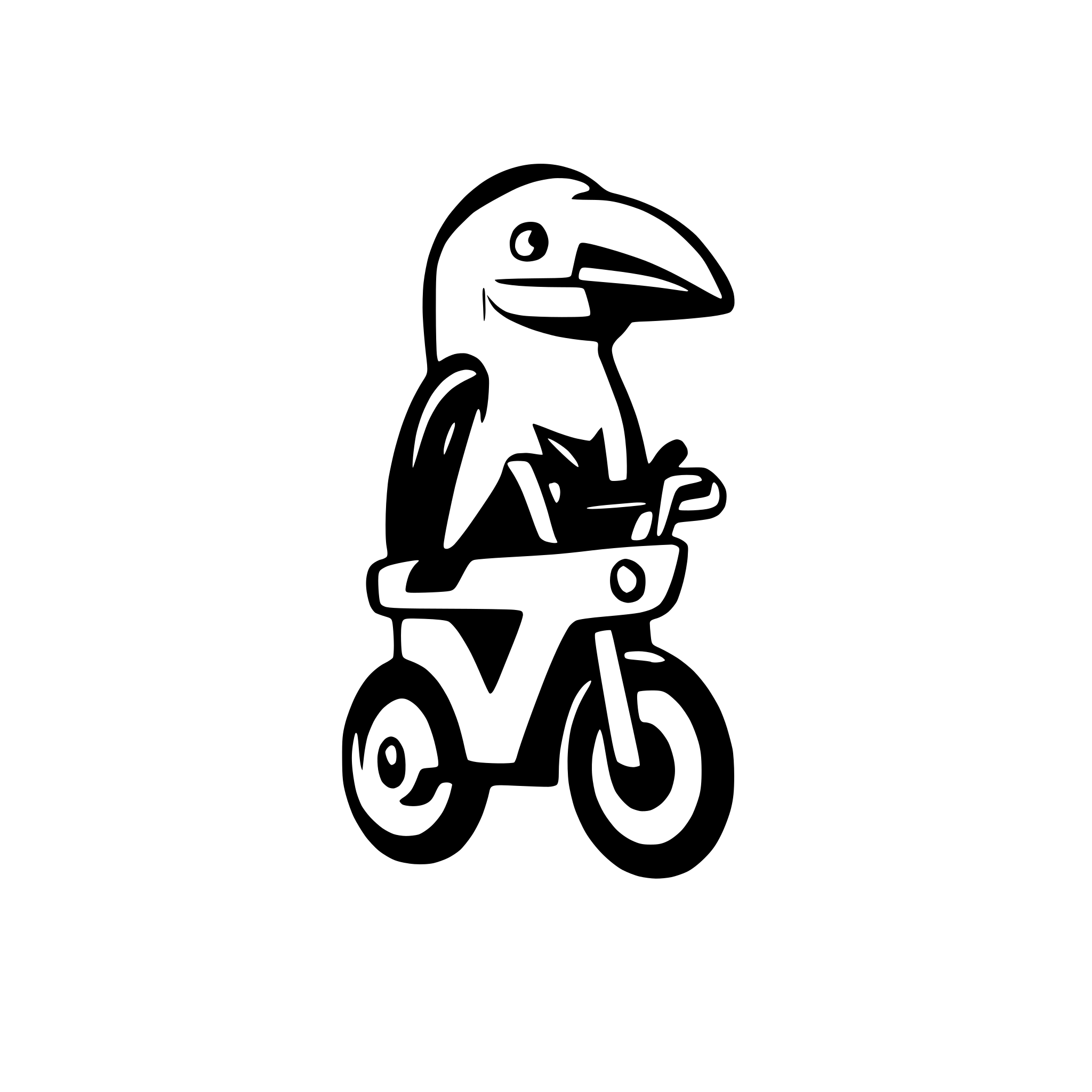 AI-generated SVG of 'icon of a toucan riding a motorbike'