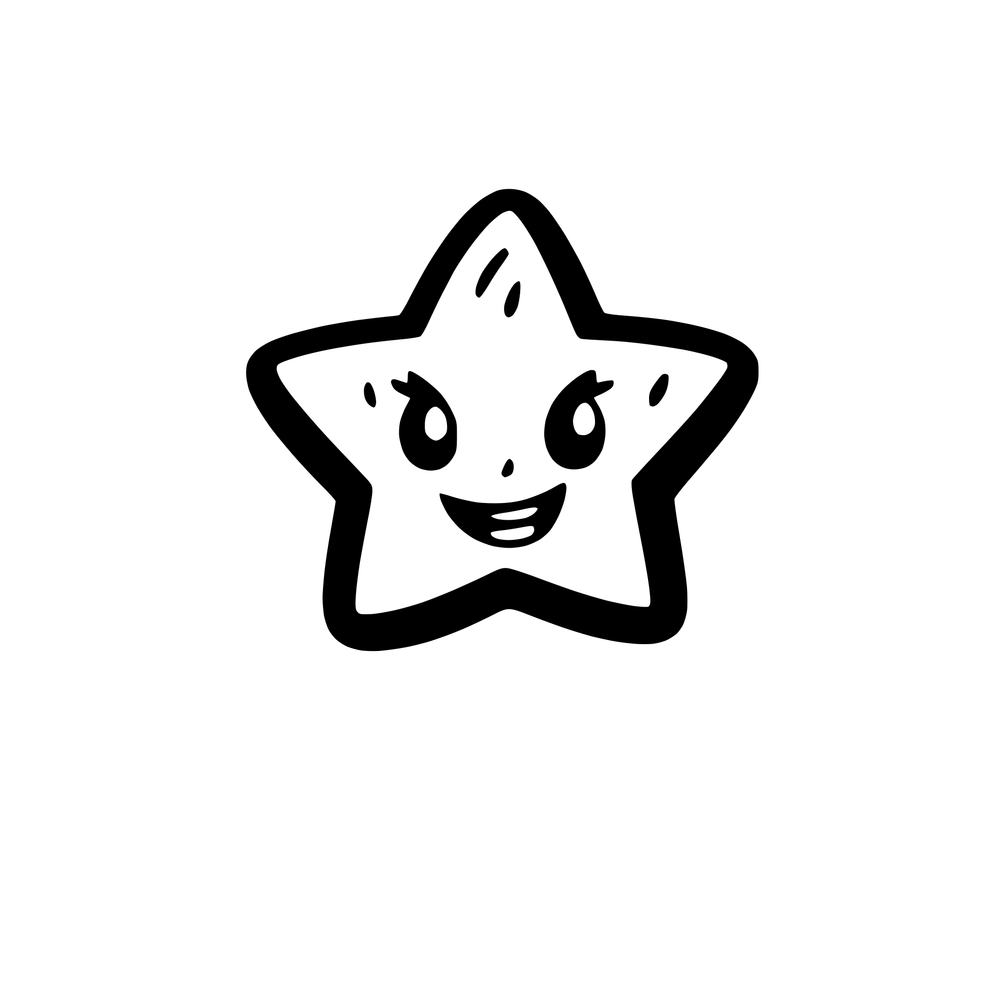 AI-generated SVG of a a smiling star shooting across the sky