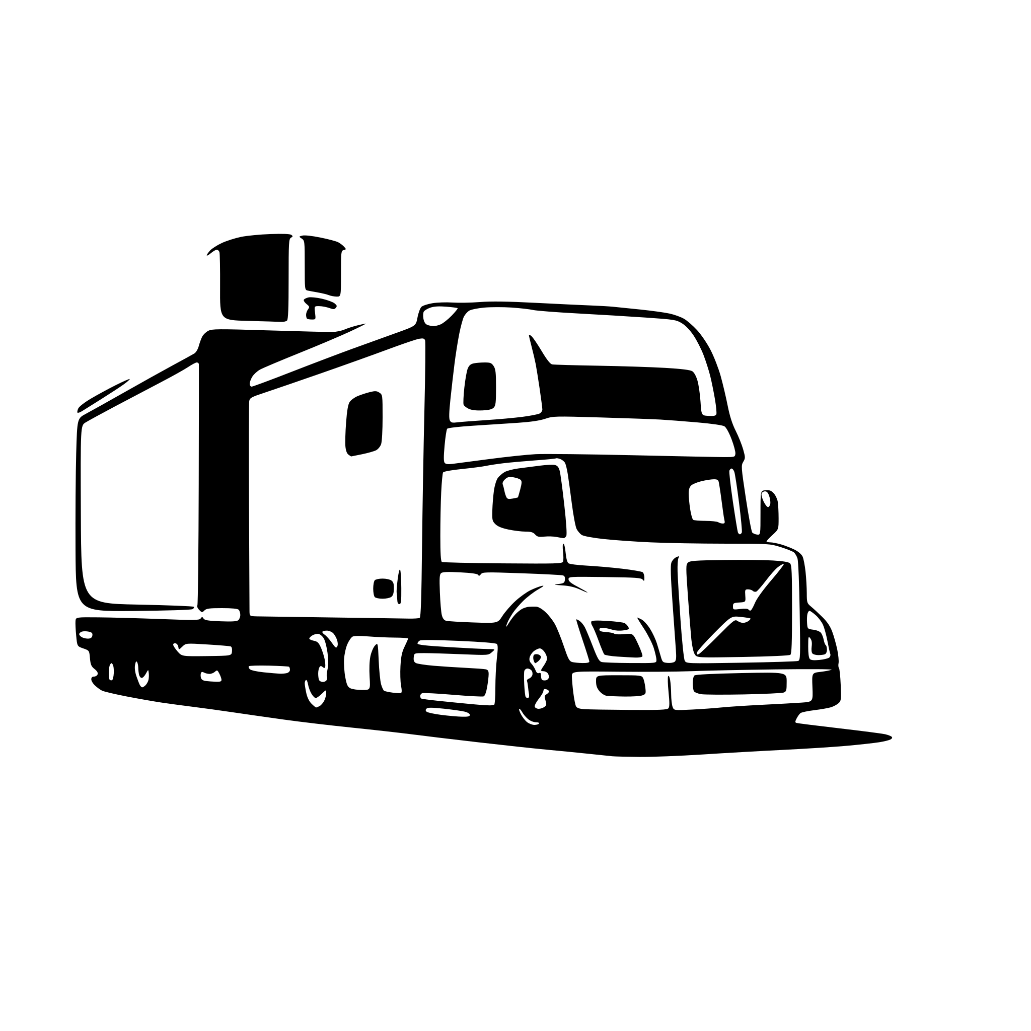 AI-generated SVG of 'Modern Volvo Truck with trailer'