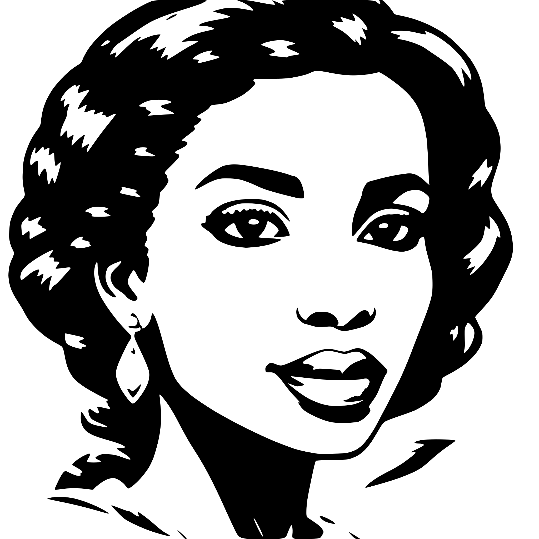 AI-generated SVG of 'an african american womans face'