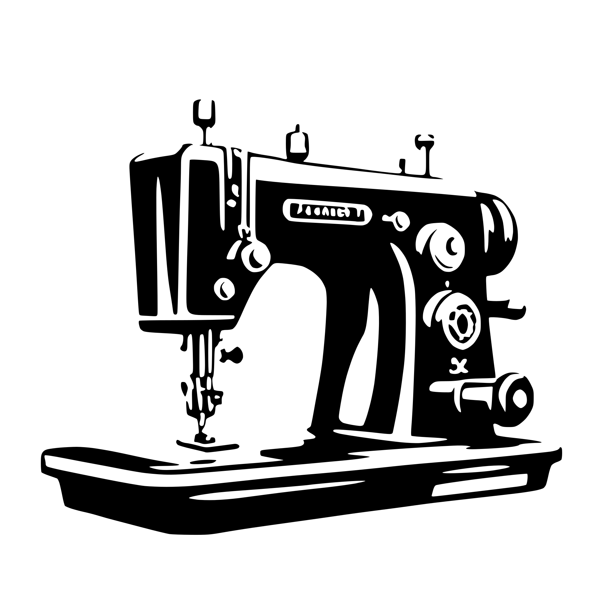 AI-generated SVG of a sewing machine