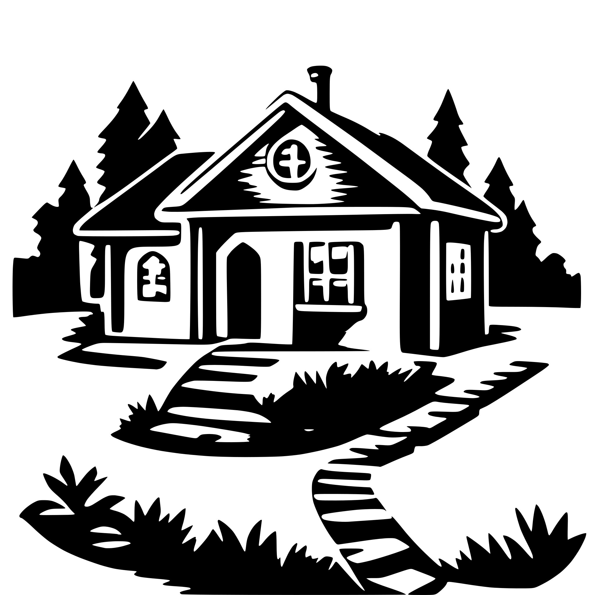 AI-generated SVG of 'house with a one init'