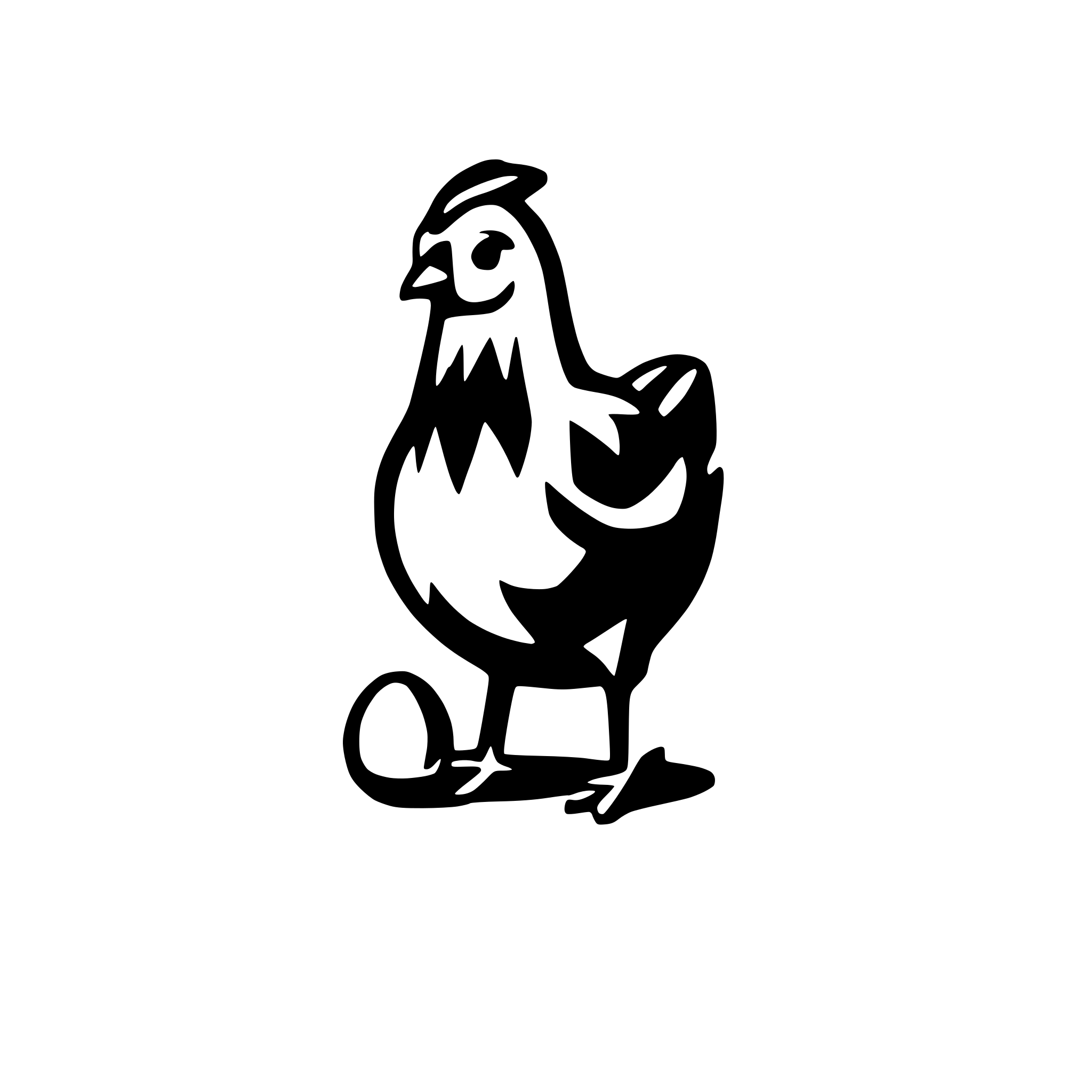 AI-generated SVG of 'an adult hen with an egg behind it on the ground'