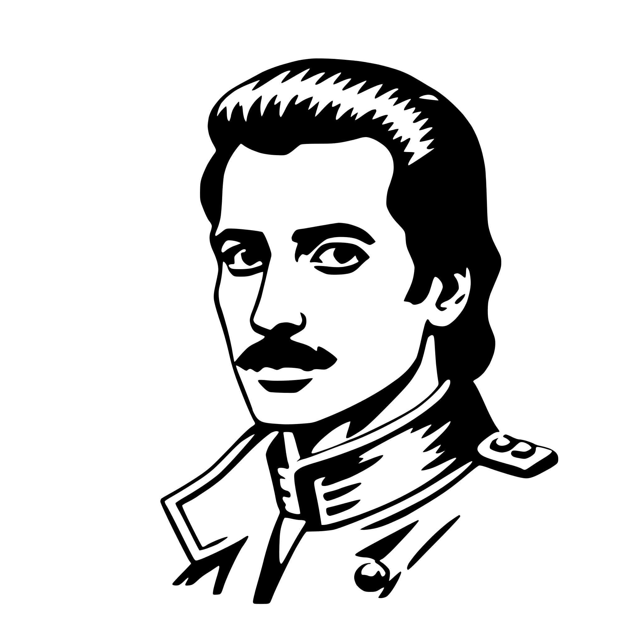 AI-generated SVG of a freddie mercury