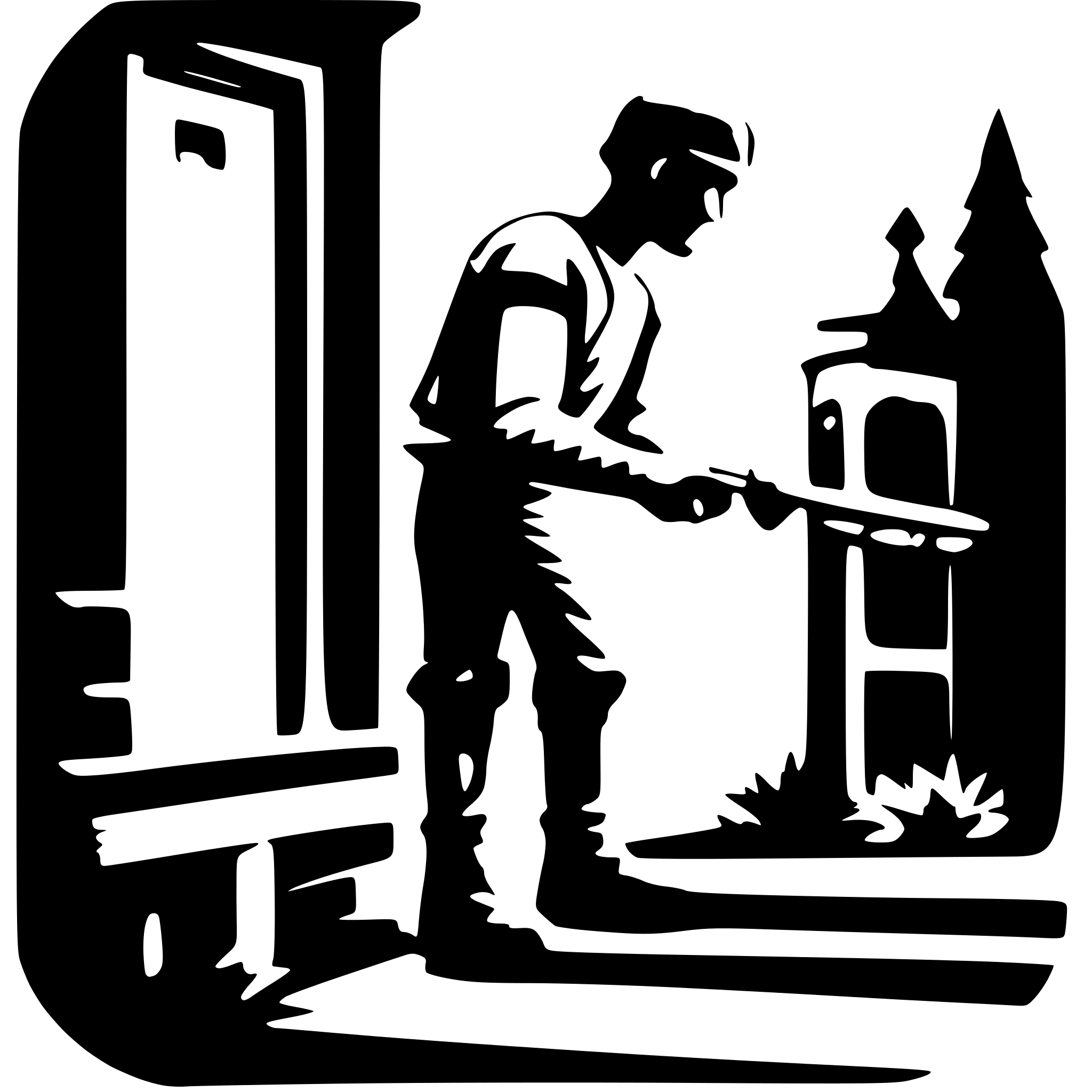 AI-generated SVG of a handyman hammering outside a home