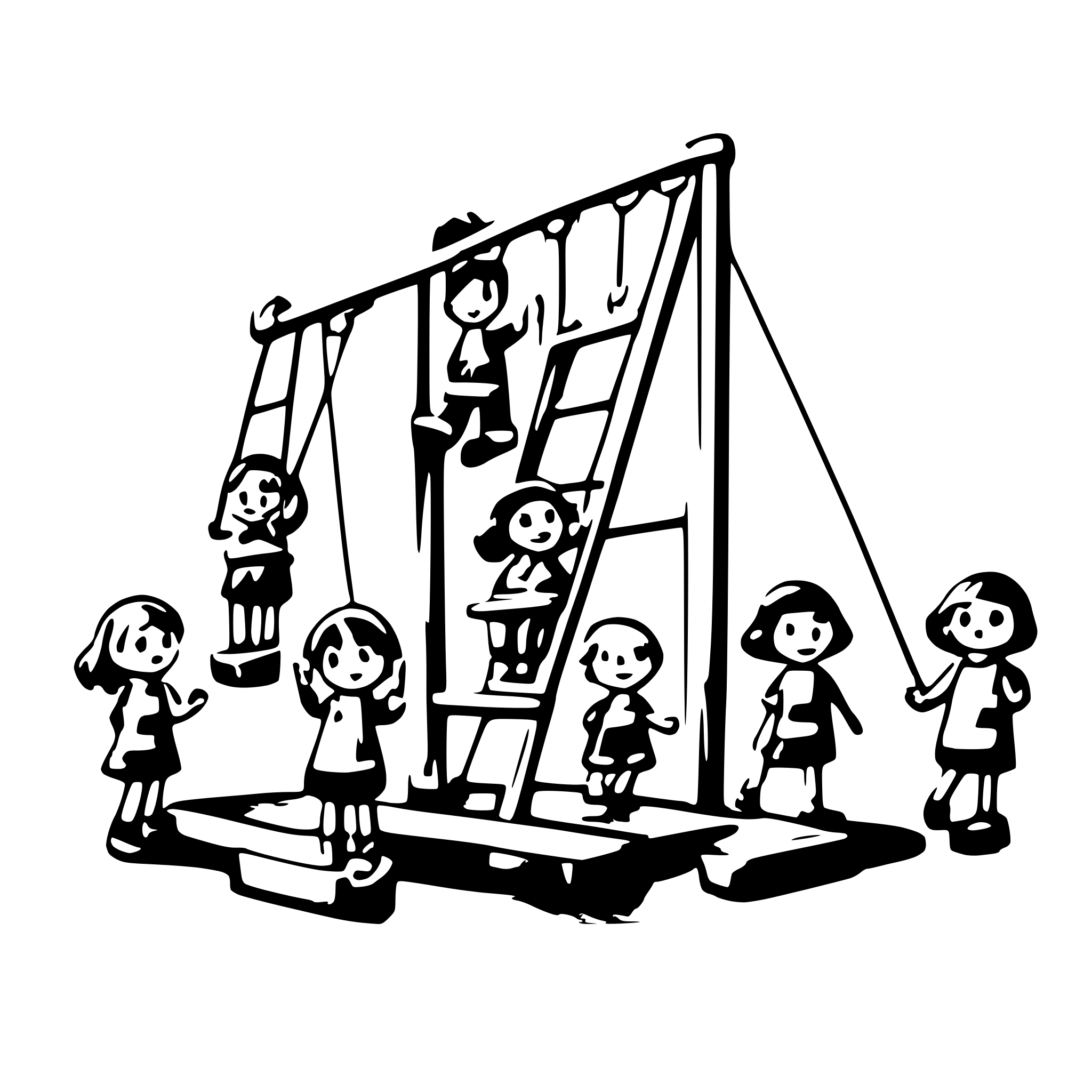 AI-generated SVG of a 10 children playing on a playground