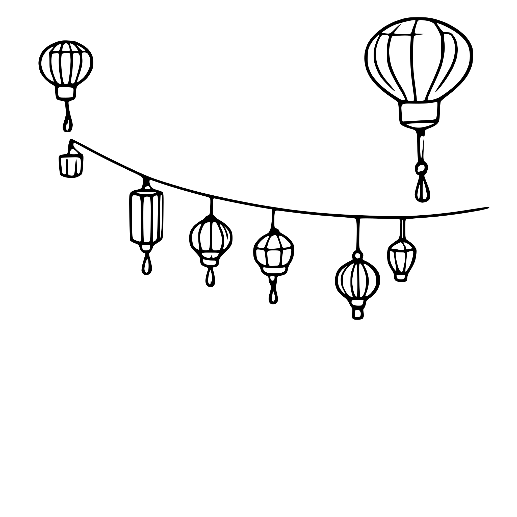 AI-generated SVG of 'lanterns floating in night sky'