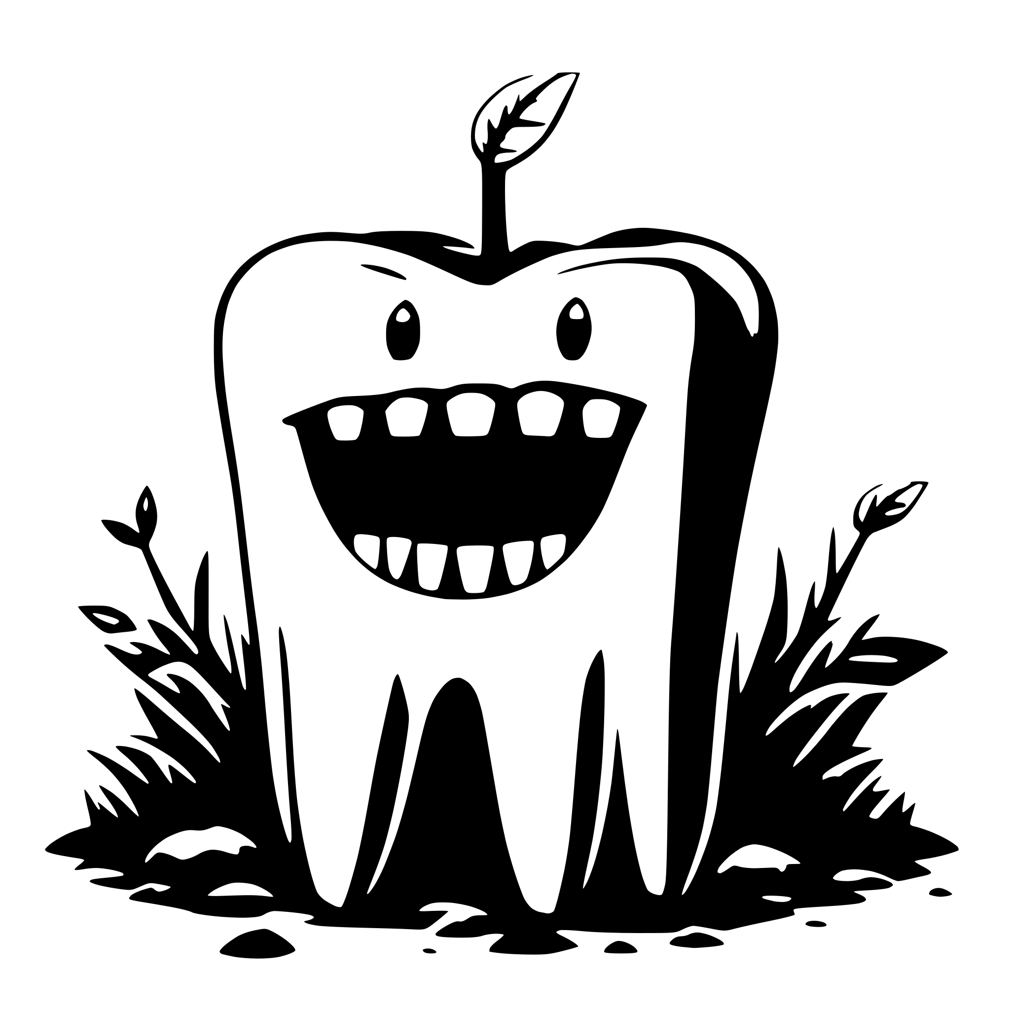 AI-generated SVG of '12 number teeth with root'