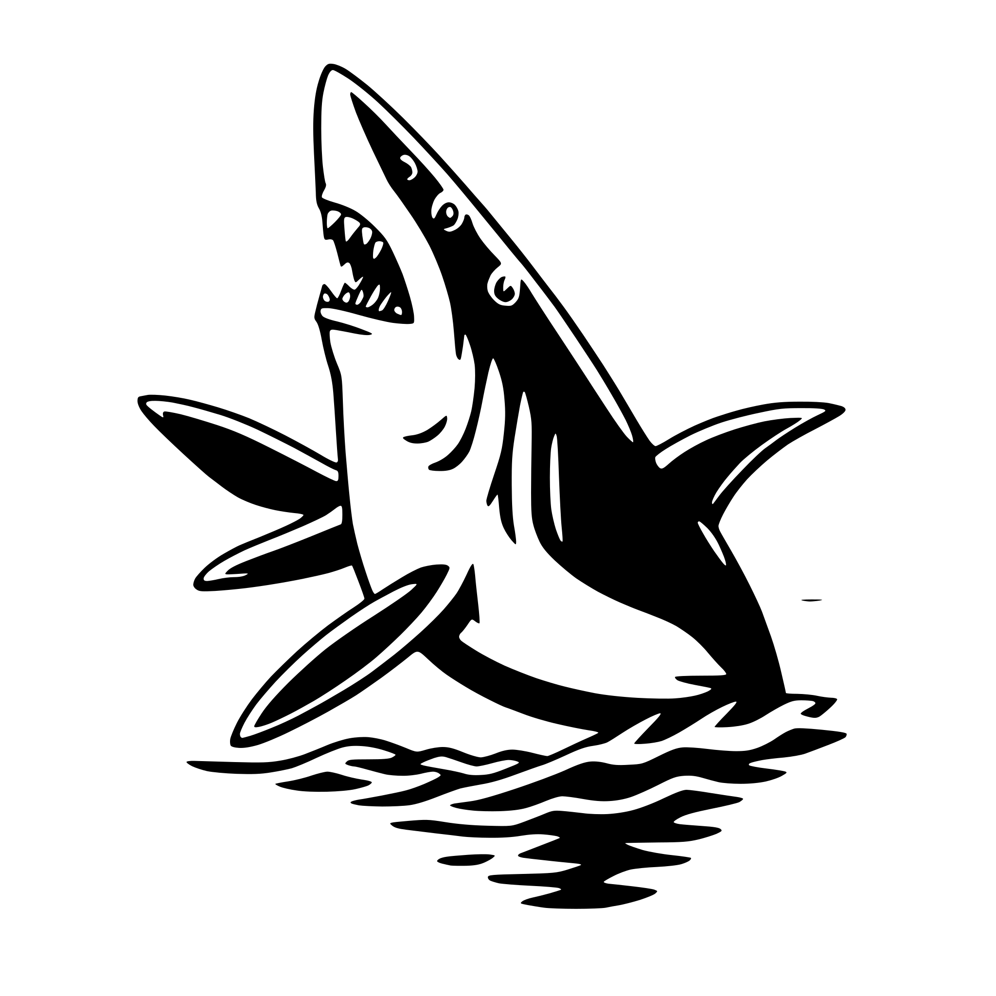 AI-generated SVG of 'great white shark'