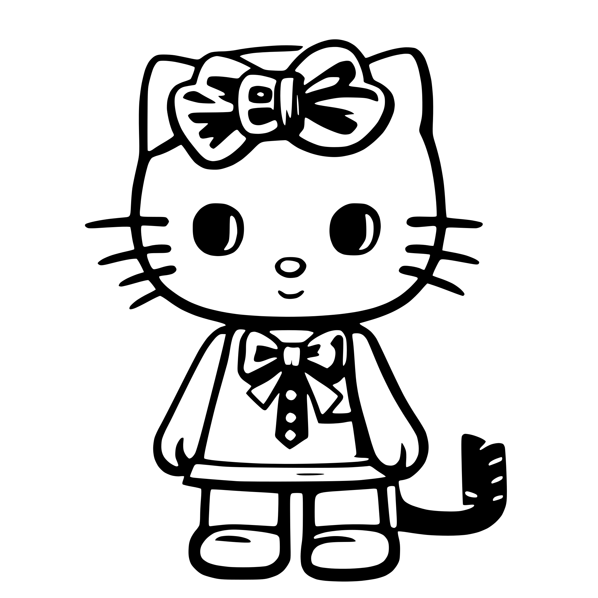 AI-generated SVG of 'Hello Kitty character with bows'