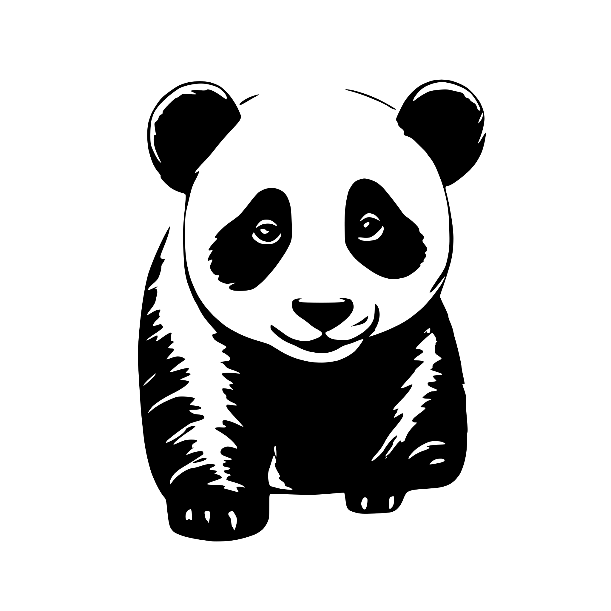 AI-generated SVG of a panda with contious lines