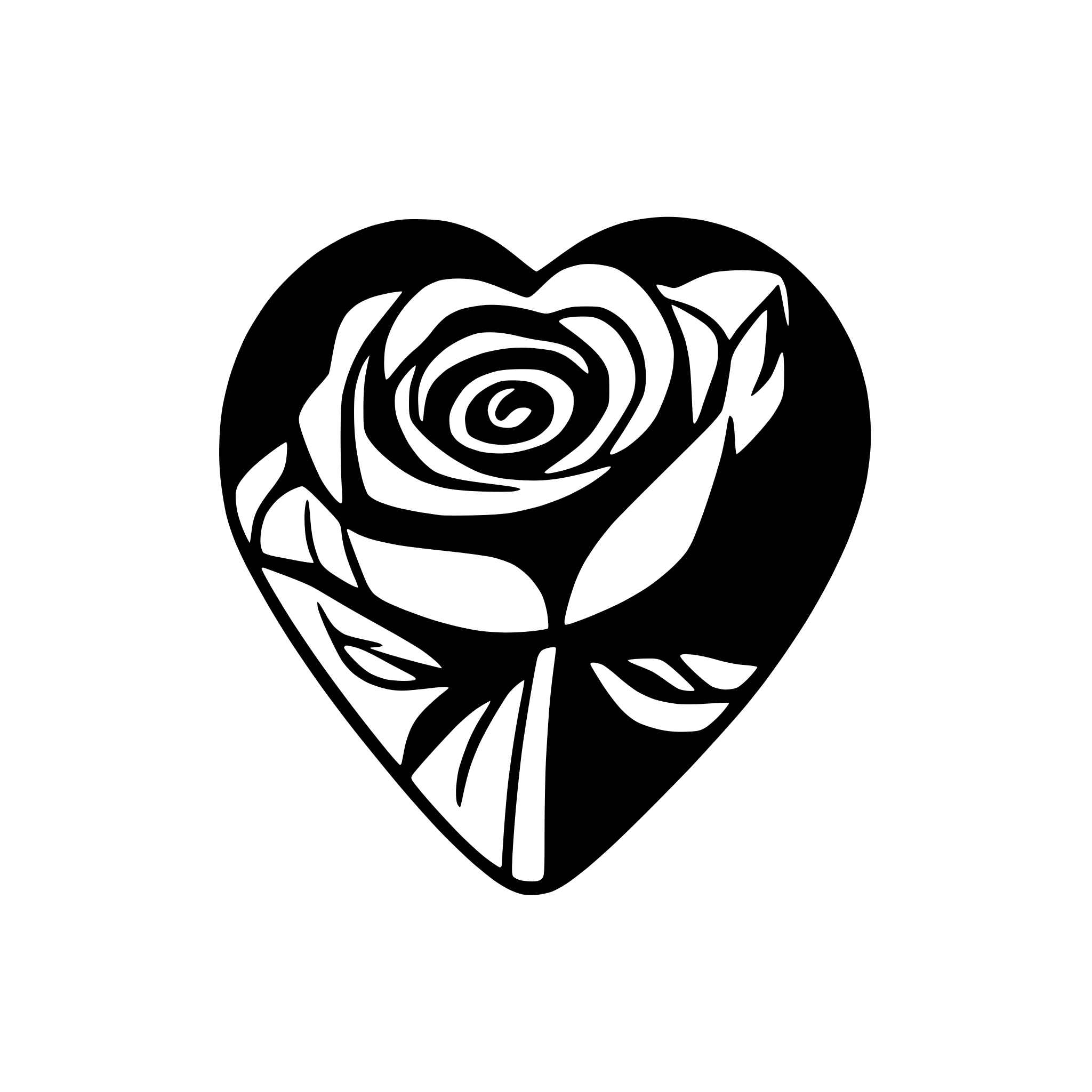 AI-generated SVG of a rose in heart