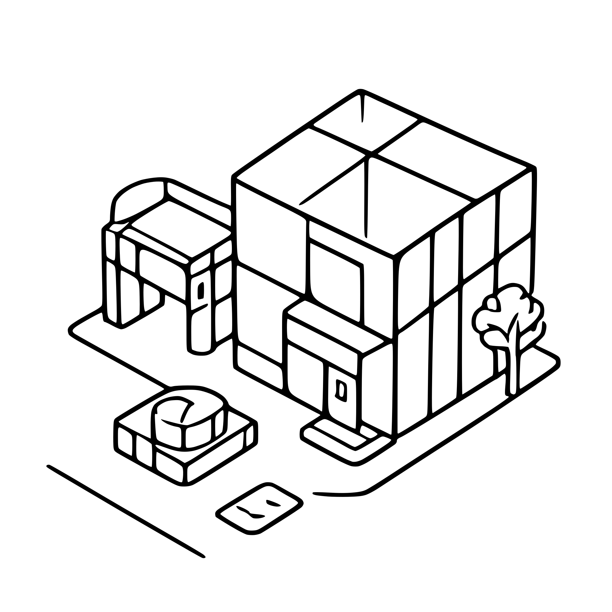 AI-generated SVG of 'isometric warehouse outline'