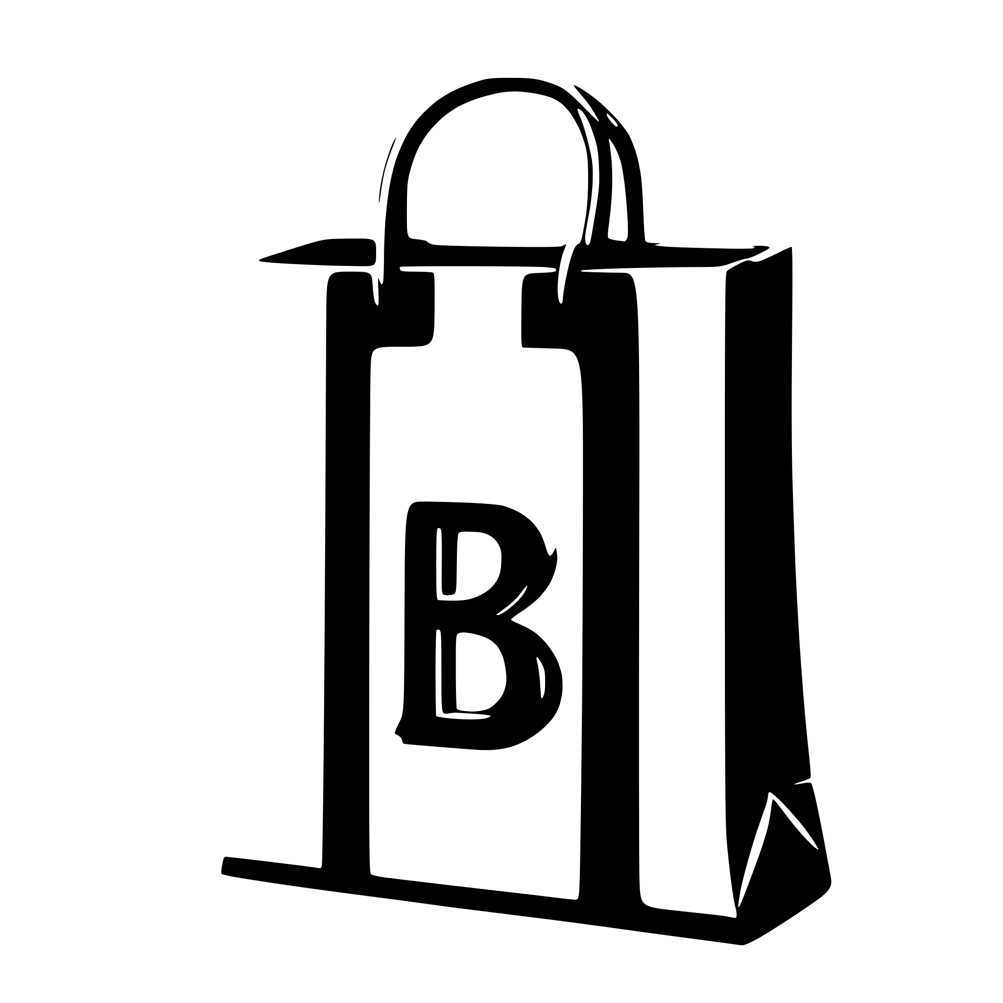 AI-generated SVG of '3D shopping bag redorange color with empty B letter inside'