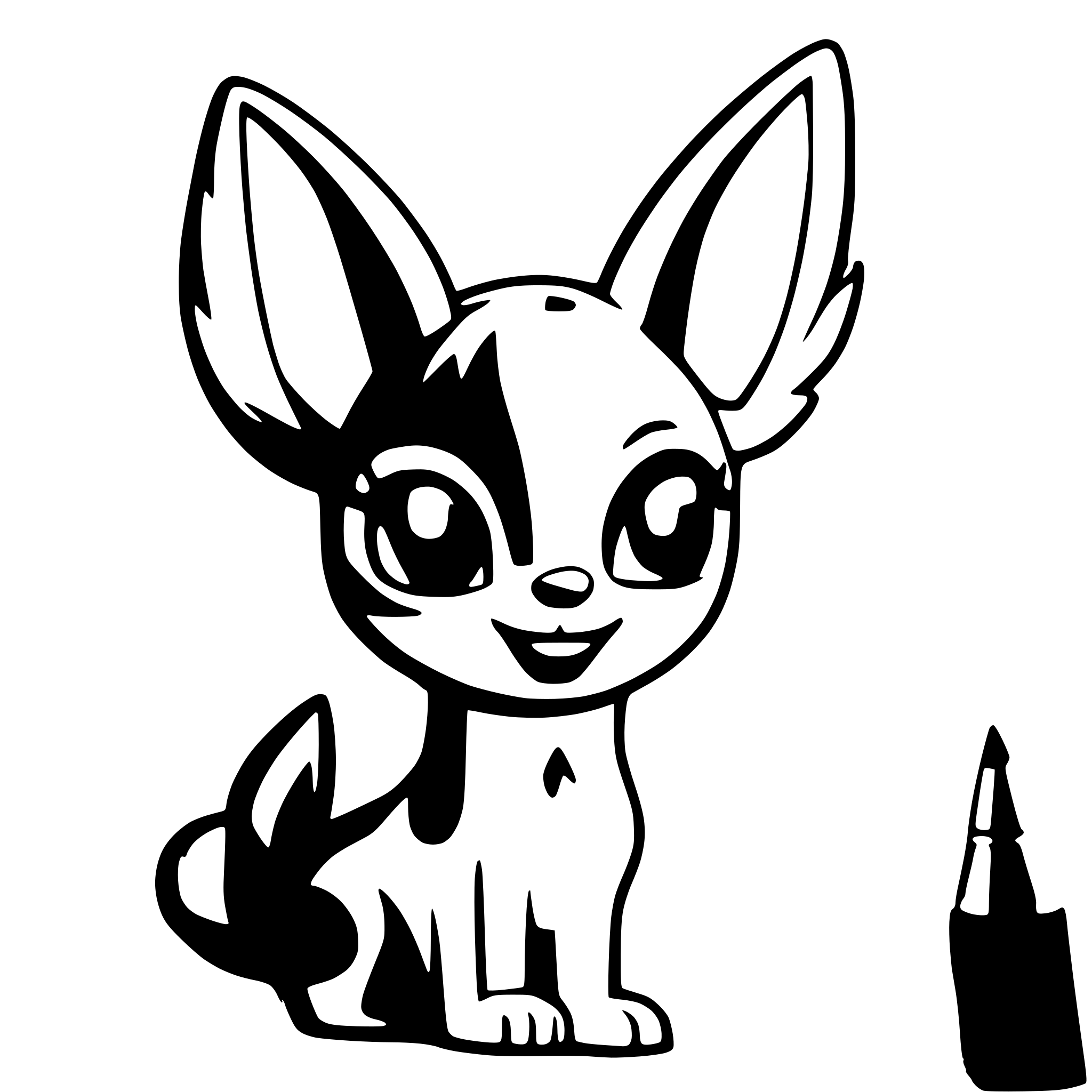 AI-generated SVG of 'chihuahua big ears'