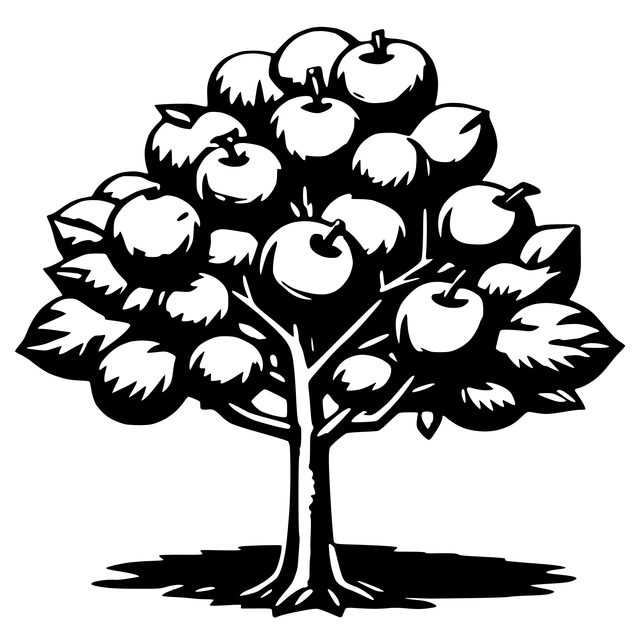 AI-generated SVG of 'an apple tree'