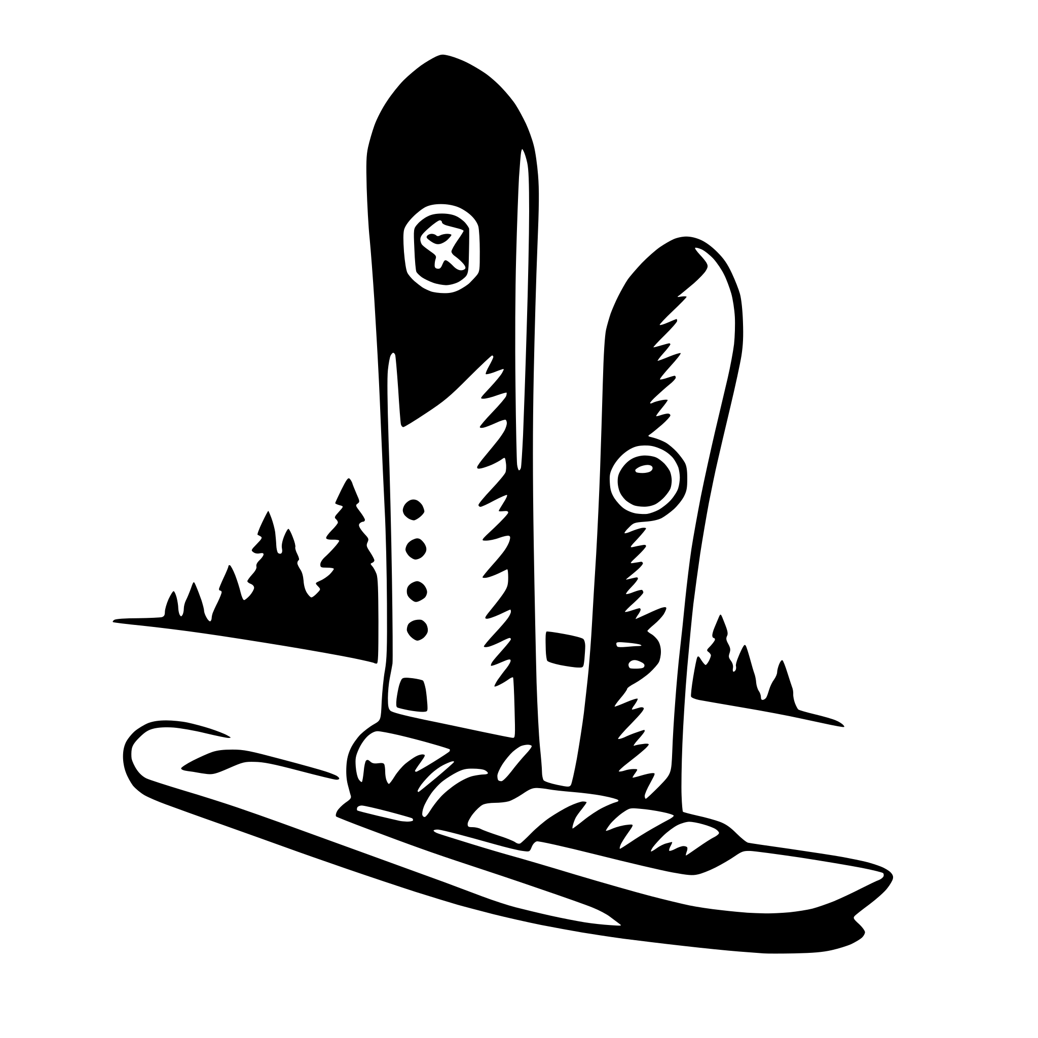 AI-generated SVG of a snowboard