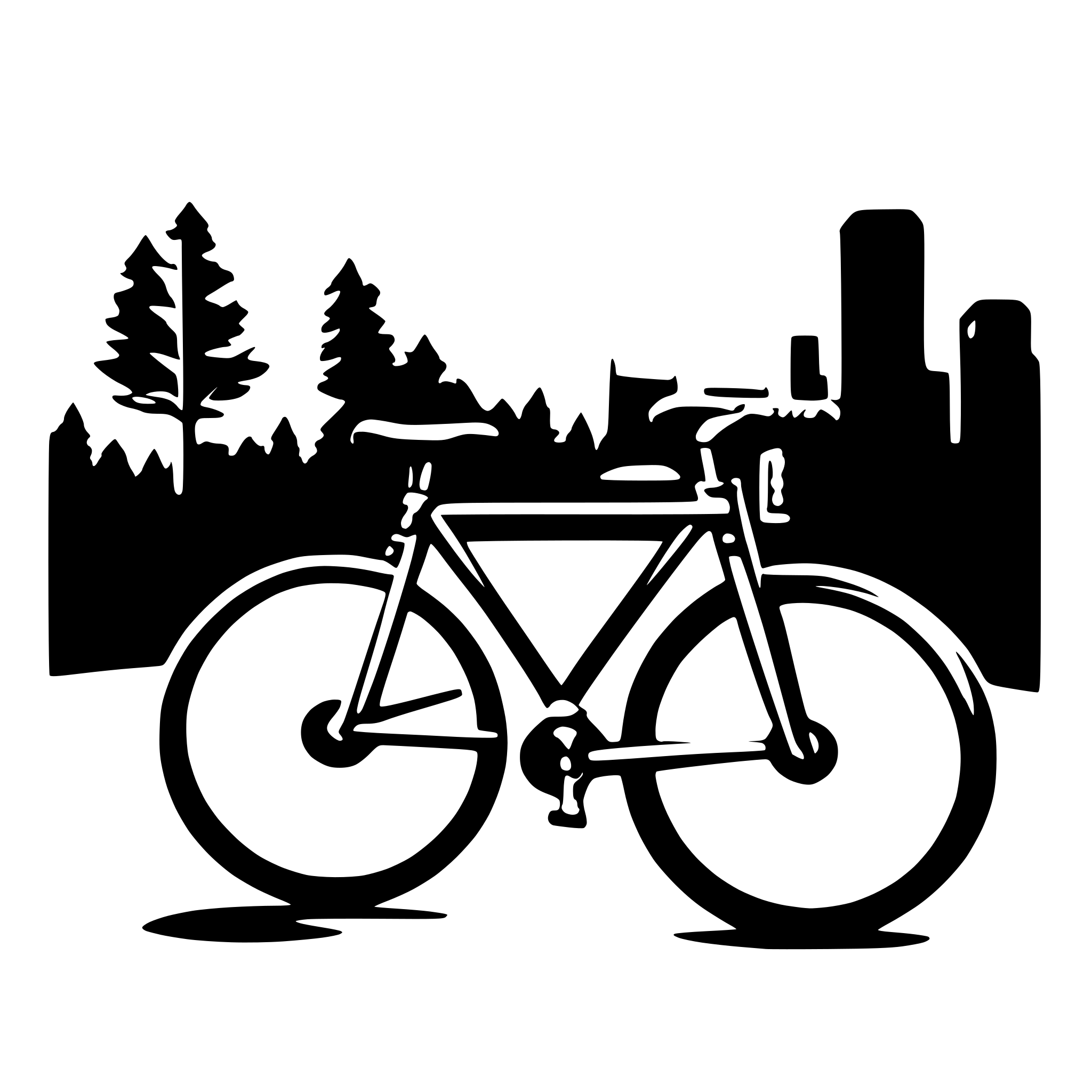 AI-generated SVG of a a cycle silhouette vector with a white background